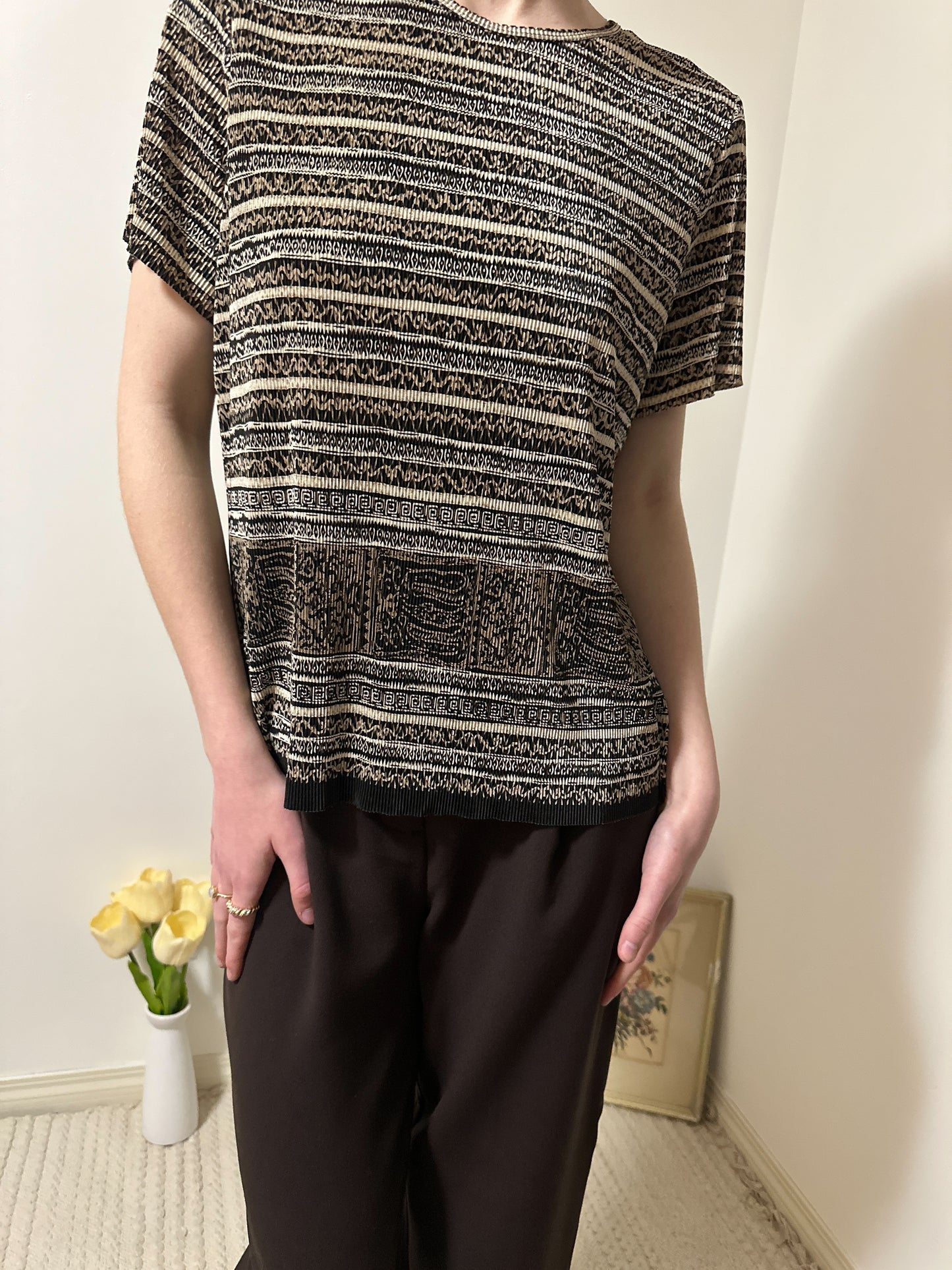 Vintage x Carroll Reed Patterned Ribbed Top (S-L)