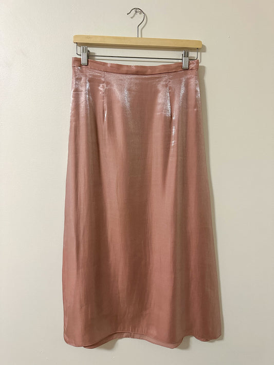 Vintage x Oblique Blush Pink Midi Skirt (M)