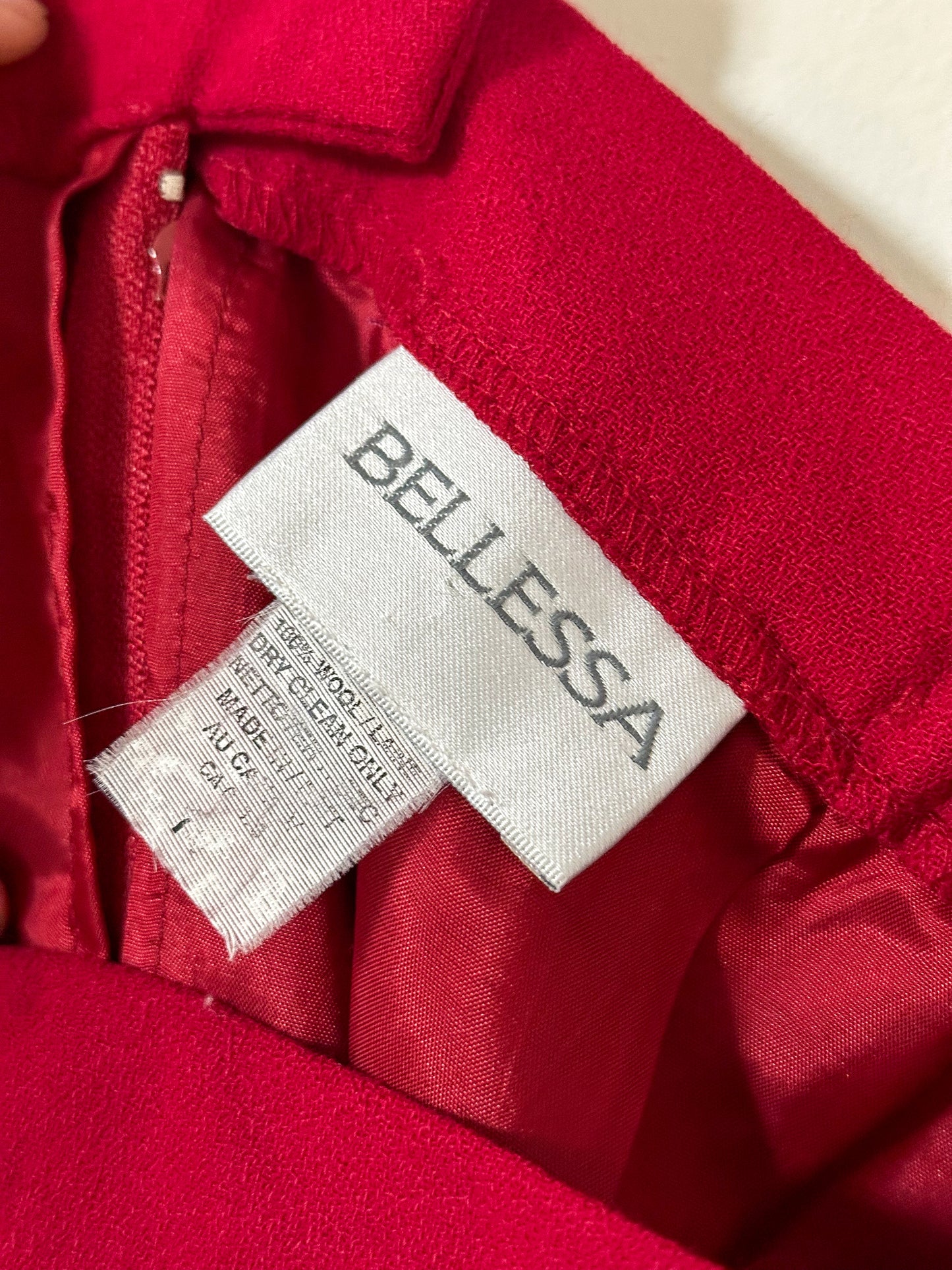 Vintage x Bellessa Red Wool Skirt (L)