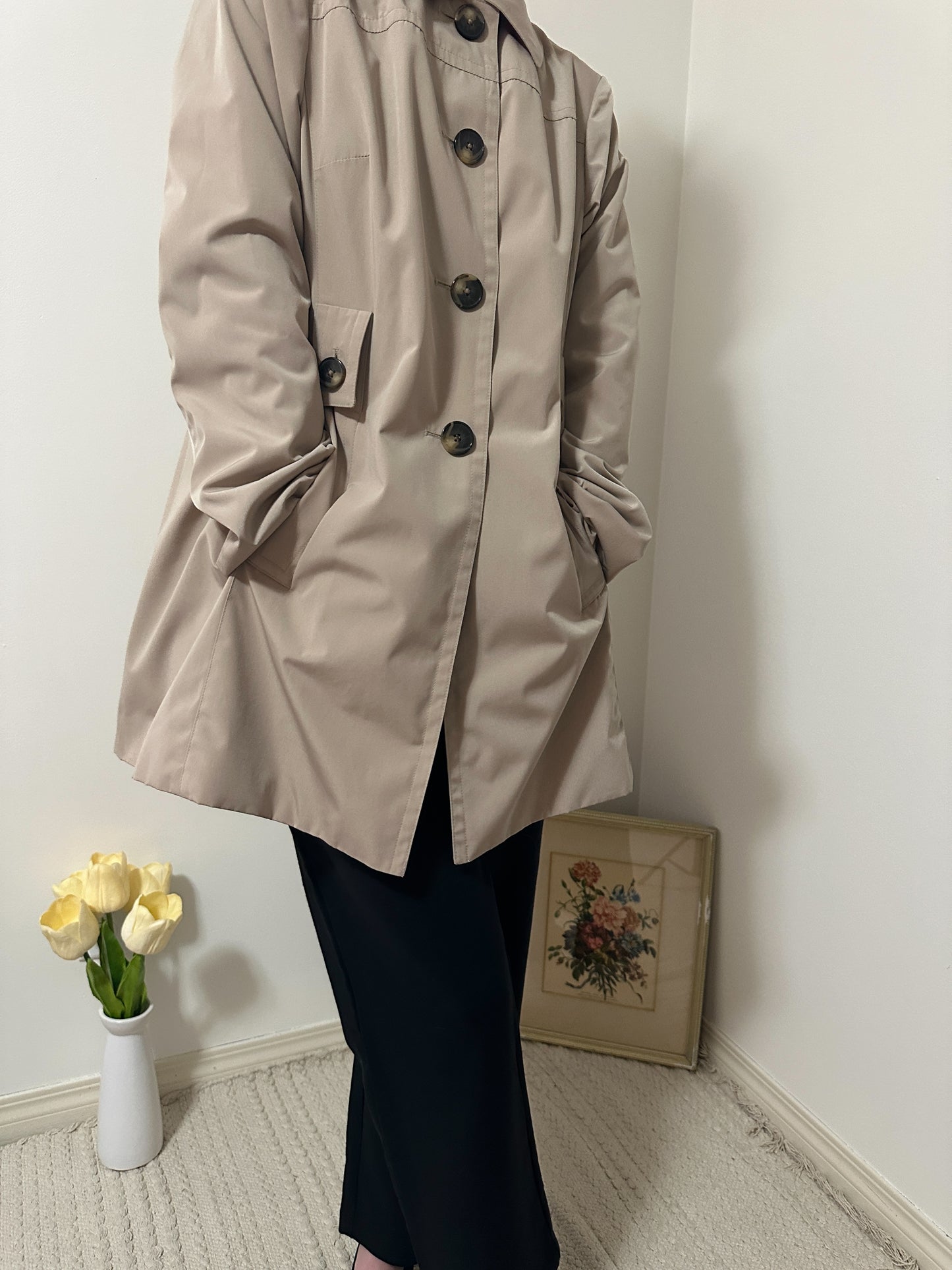 London Fog Brown Short Trenchcoat (M/L)