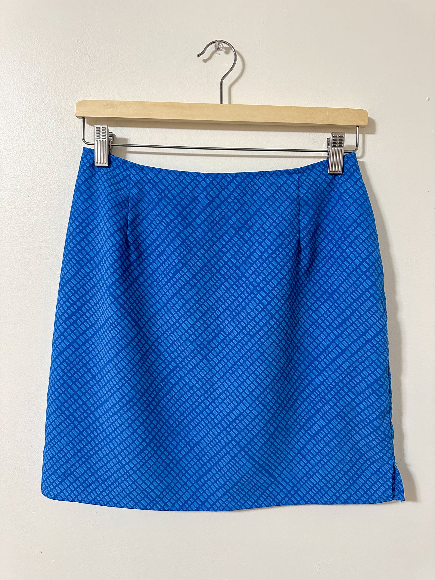 Vintage x Fairweather Blue Printed Mini Skirt (S)