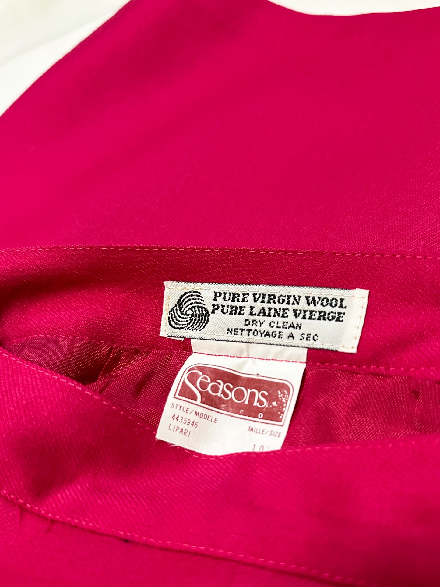 Vintage x Seasons Hot Pink Wool Skirt (M)