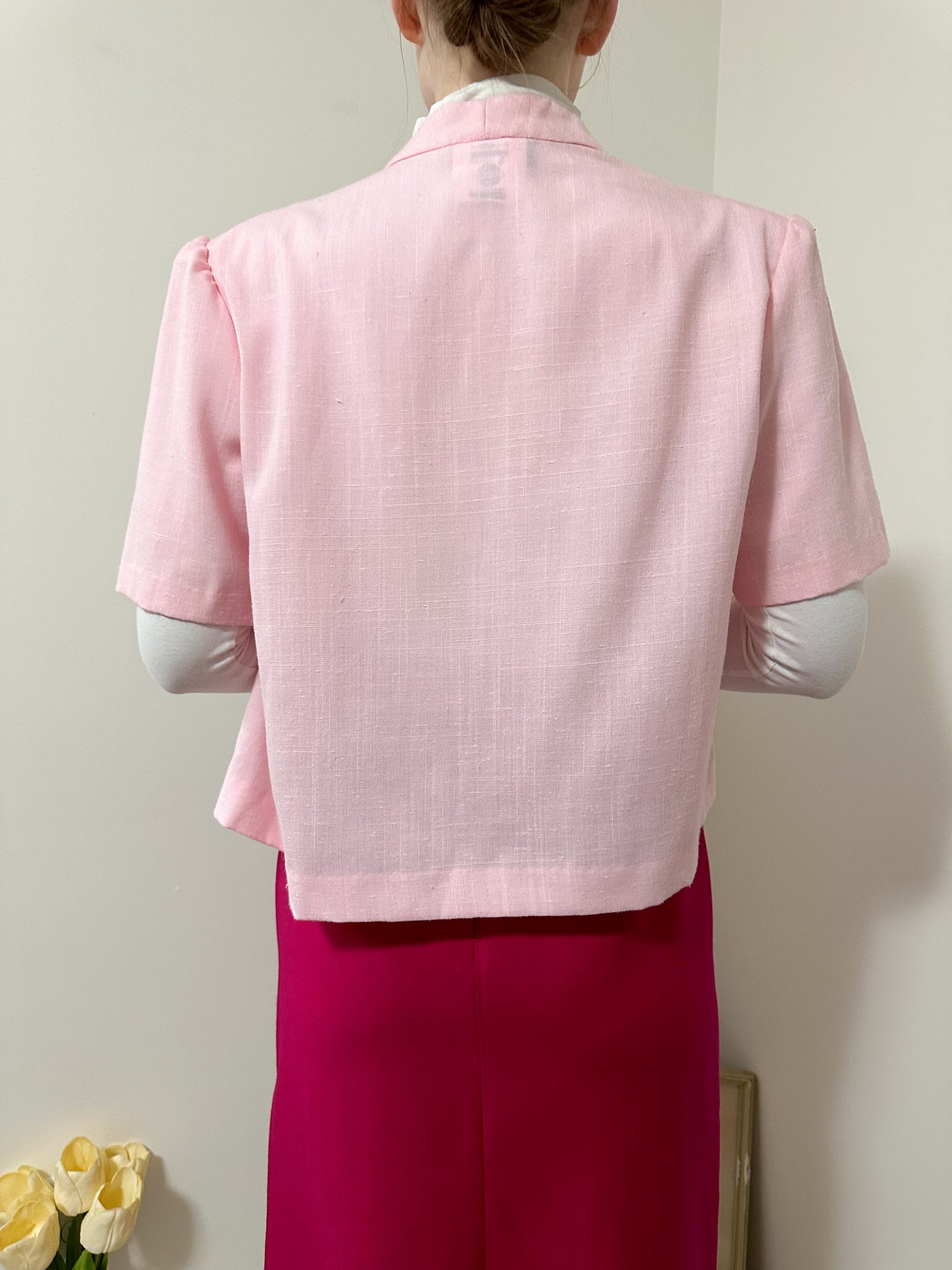 Vintage x TallGirl Pink Blazer Top (L/XL)