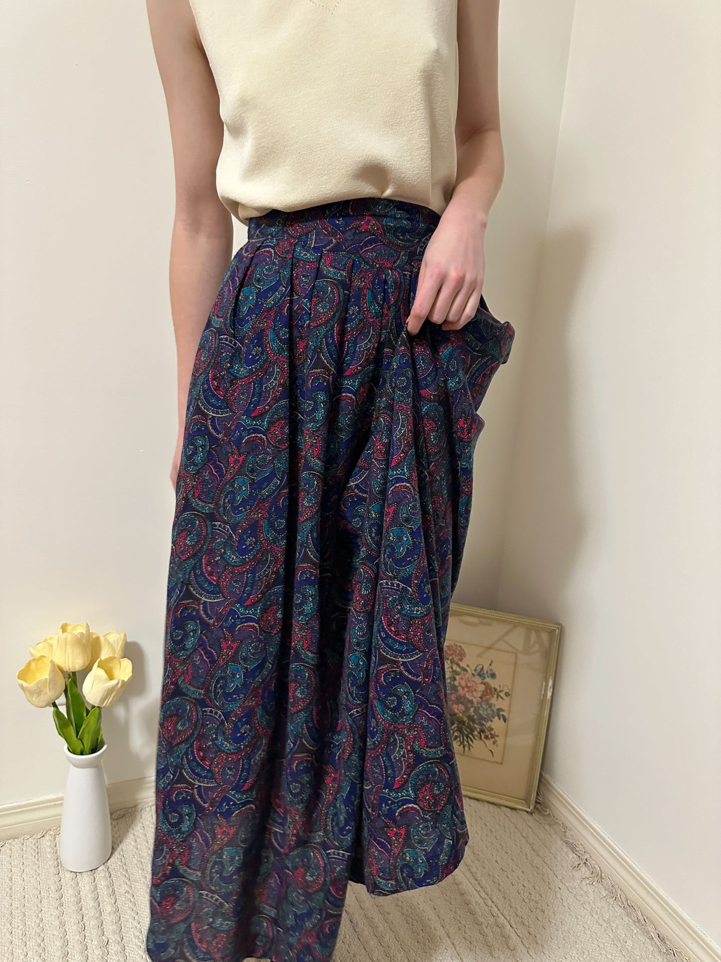 Vintage x Brettons Collection Patterned Skirt (XS)