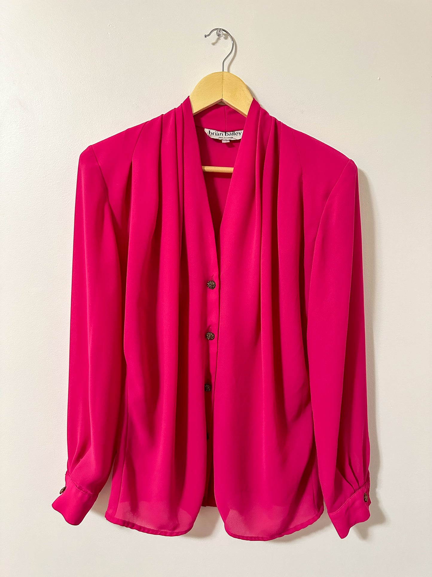 Vintage x Brian Bailey Hot Pink Blouse (L/XL)