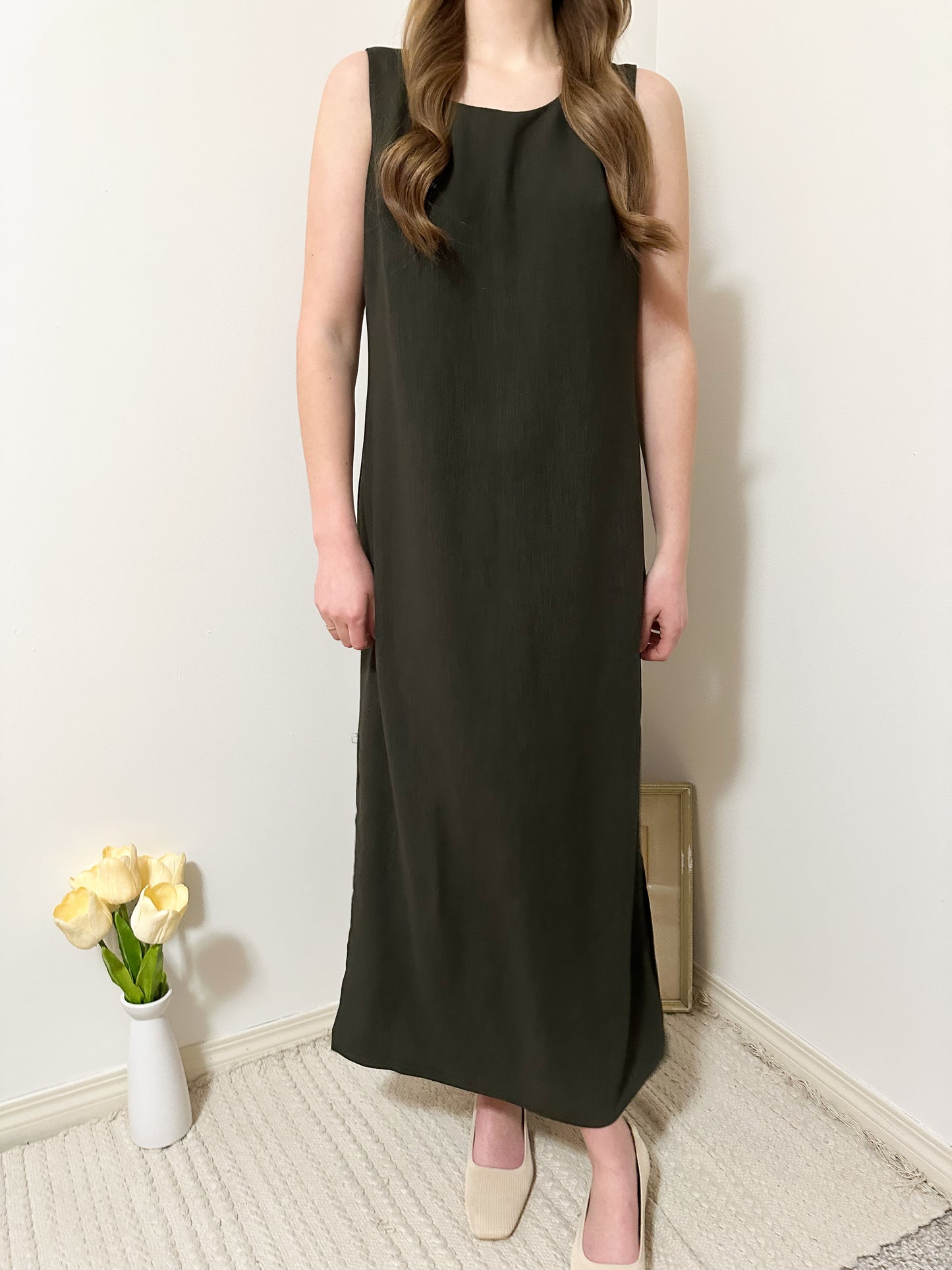 Vintage x Primavera Forest Green Maxi Dress (M/L)