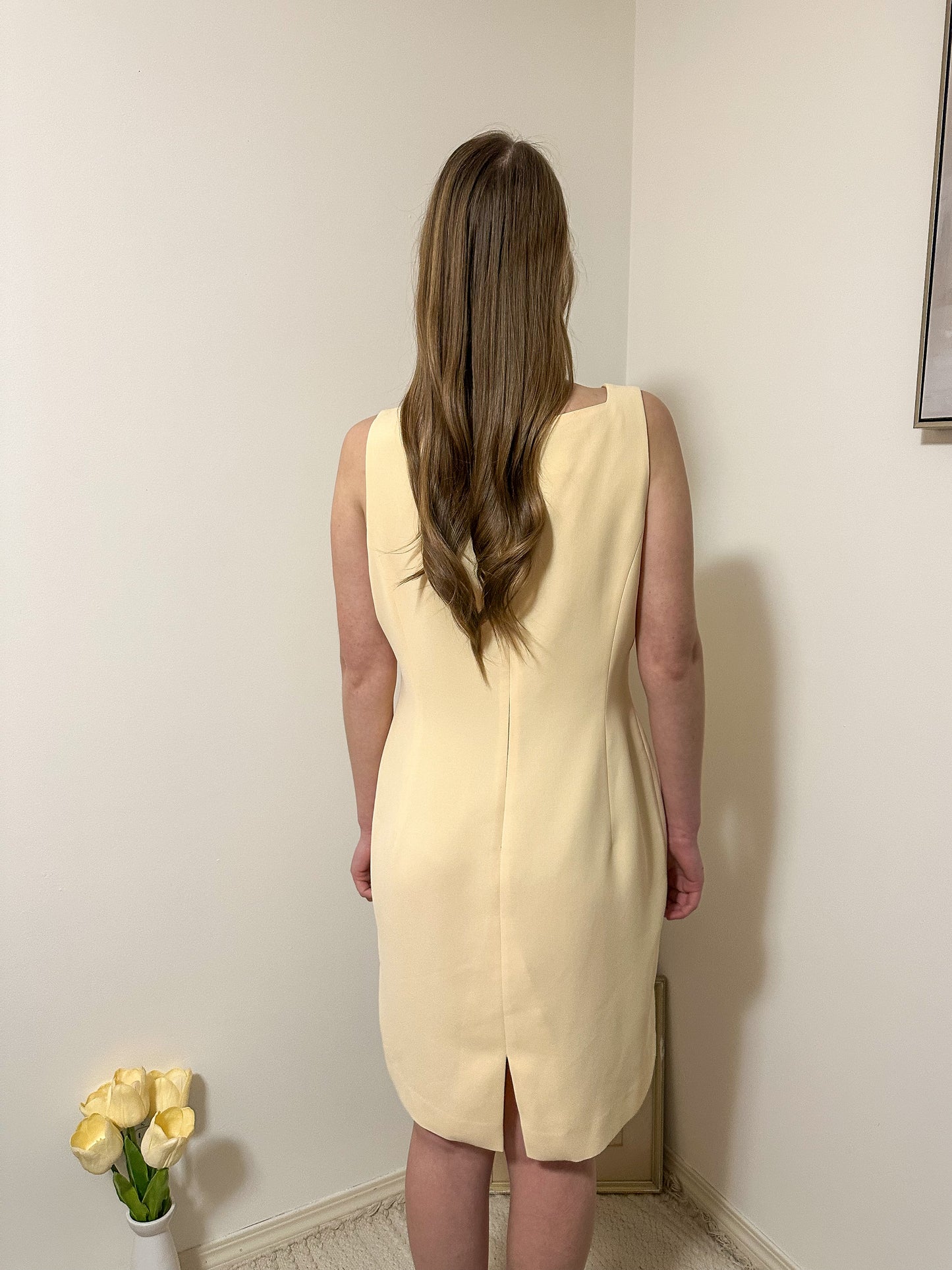 Vintage x Jones Wear Cream Yellow Dress (L)