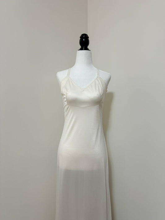 Vintage x Patricia Cream White Slip Dress (XS)