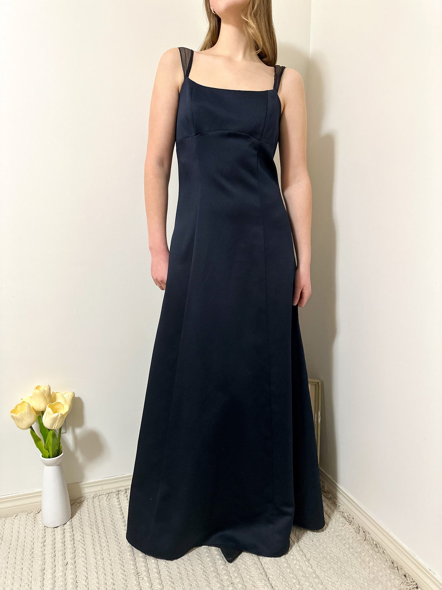 Vintage x Fairweather Navy Blue Gown (S/M)