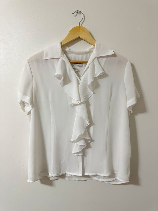 Vintage x TanJay White Flowy Blouse (M/L)