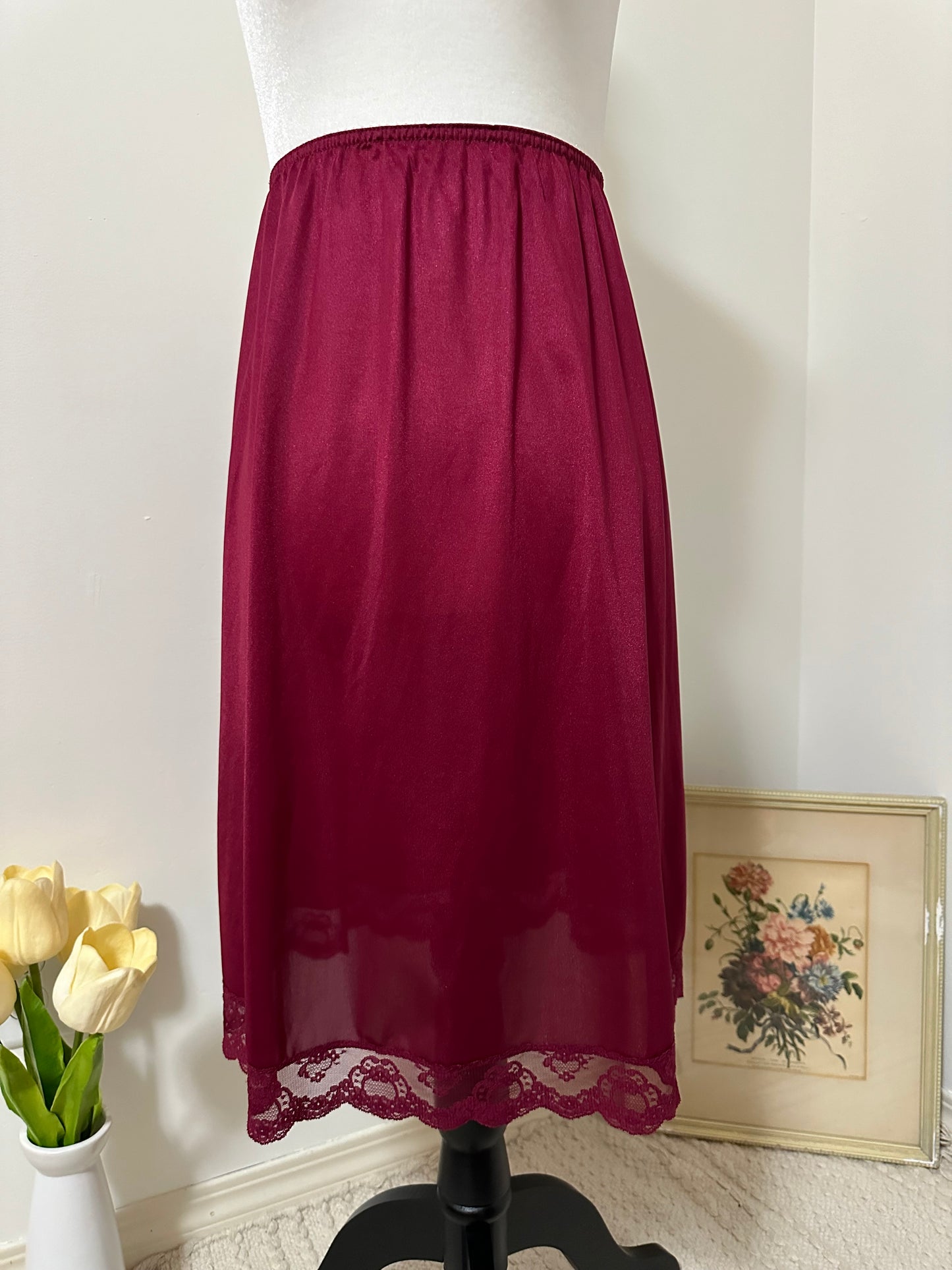 Vintage x Fifth Avenue Wine Red Half-Slip (XXS-S)