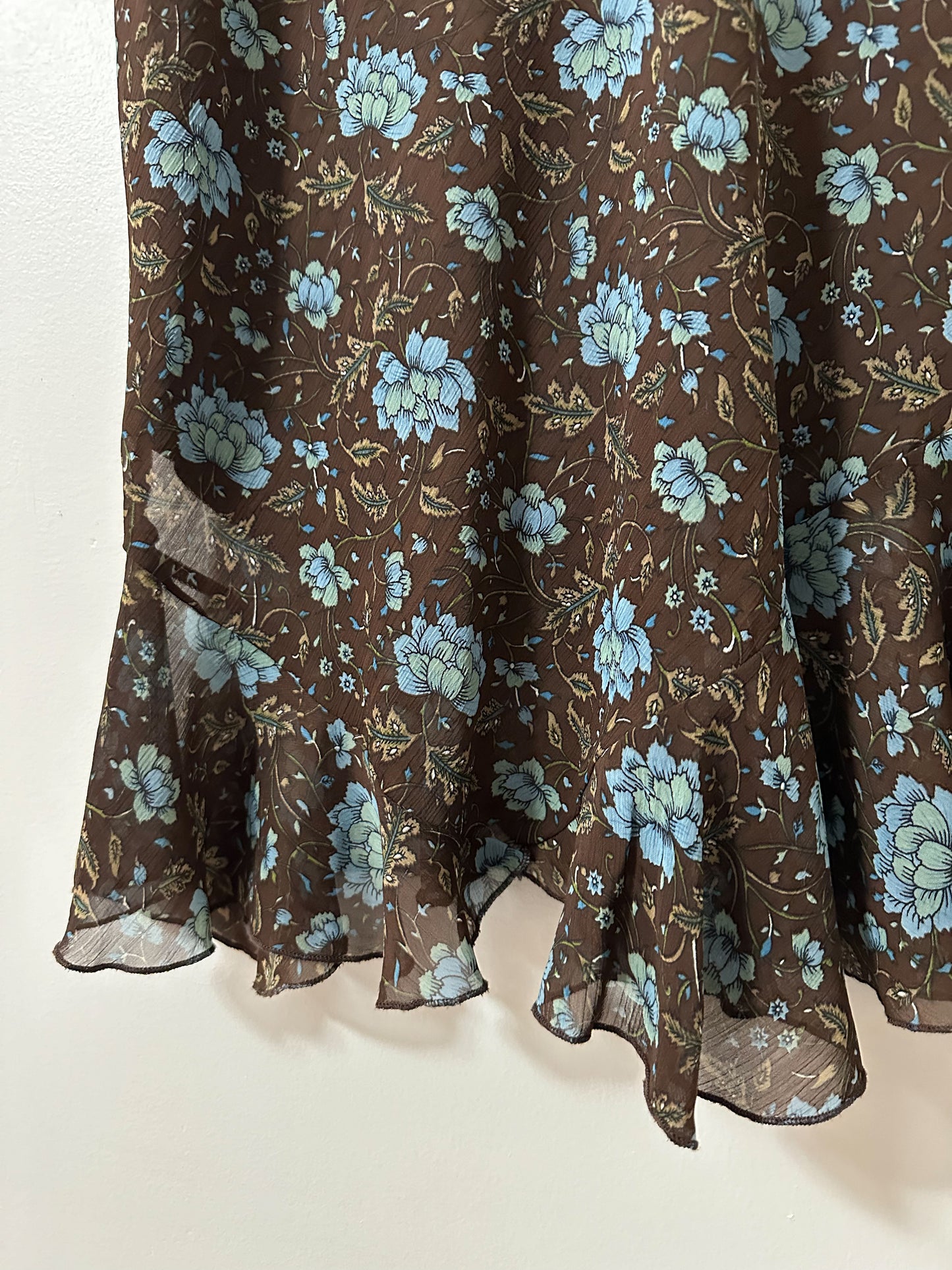 Vintage x Brown & Blue Floral Skirt (XL)