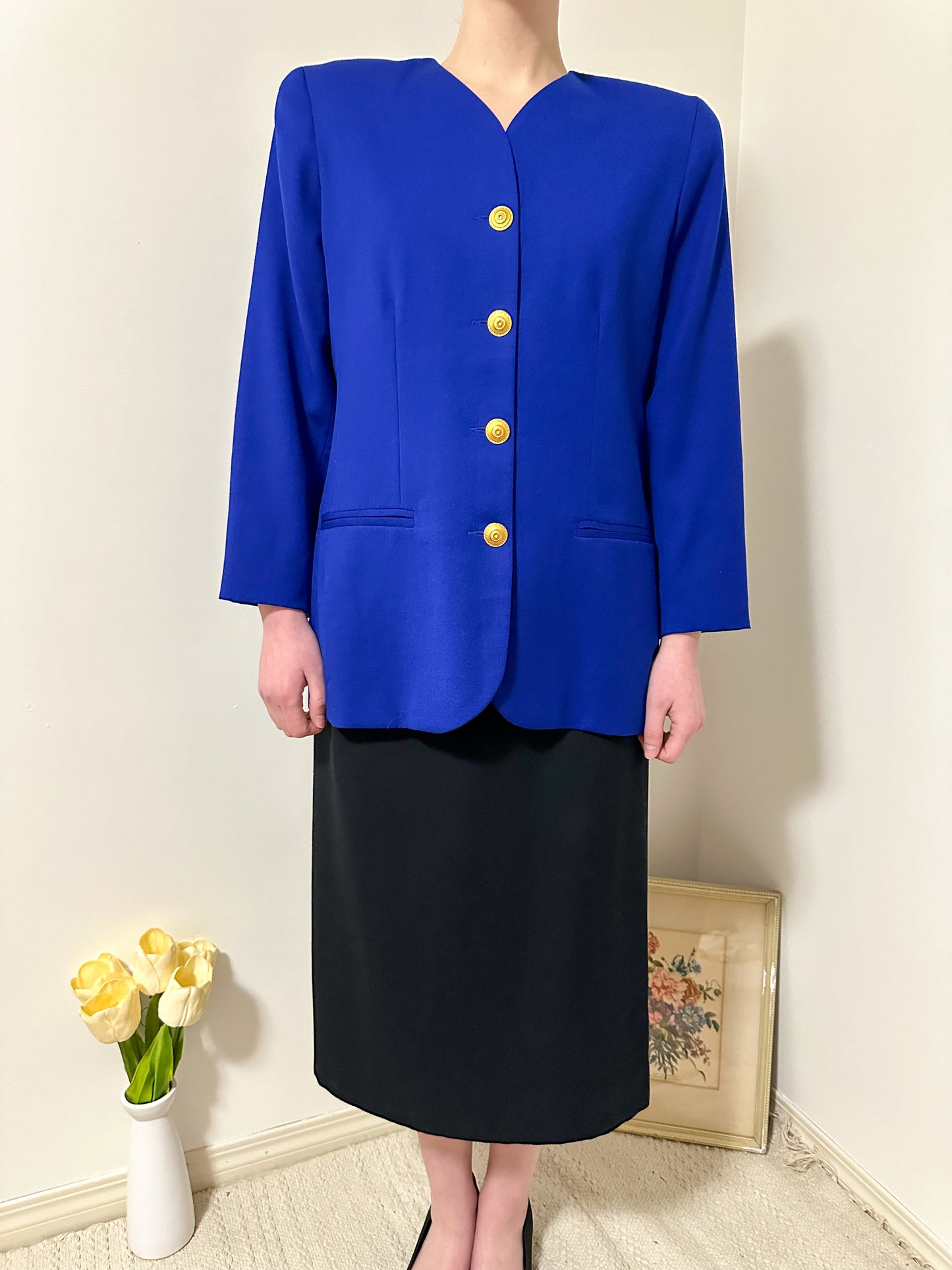 Vintage x Bellessa Royal Blue Wool Blazer (L)