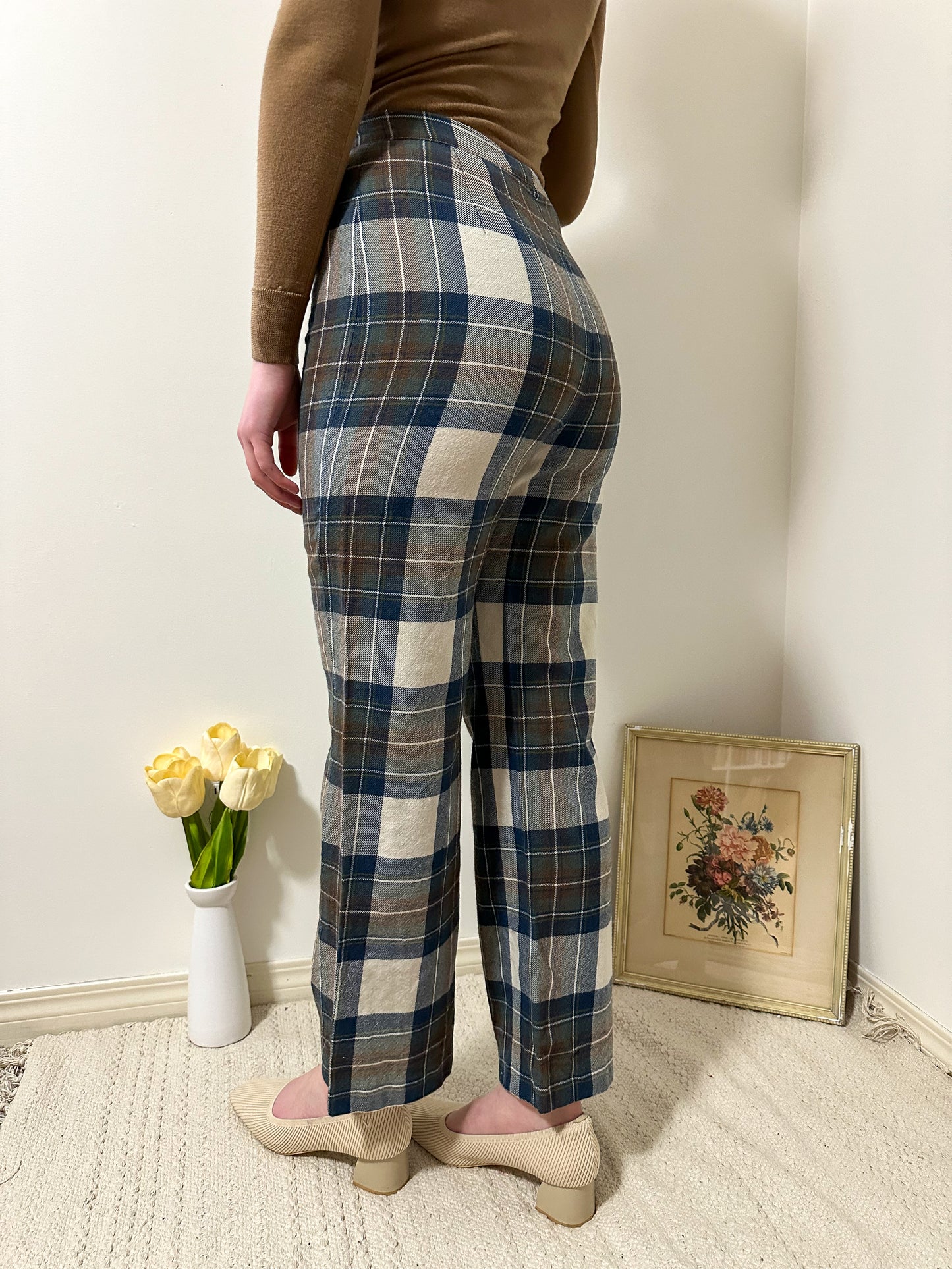 Vintage x Aljean Plaid Wool Trousers (S)