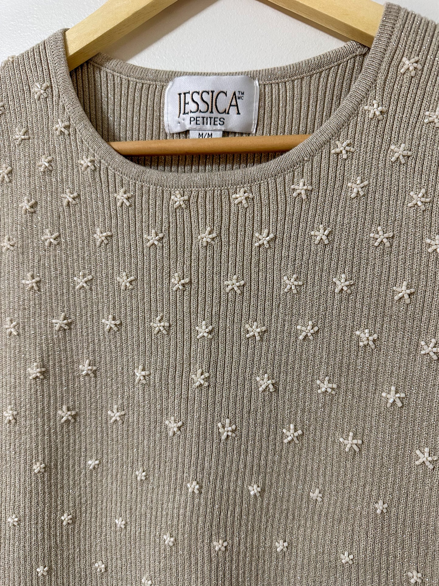 Vintage x Jessica Sparkly Beaded Top (M)