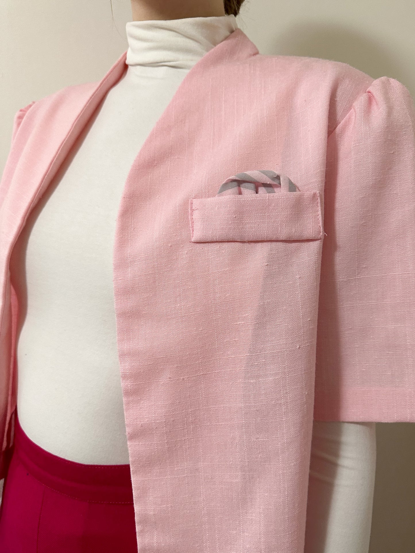 Vintage x TallGirl Pink Blazer Top (L/XL)