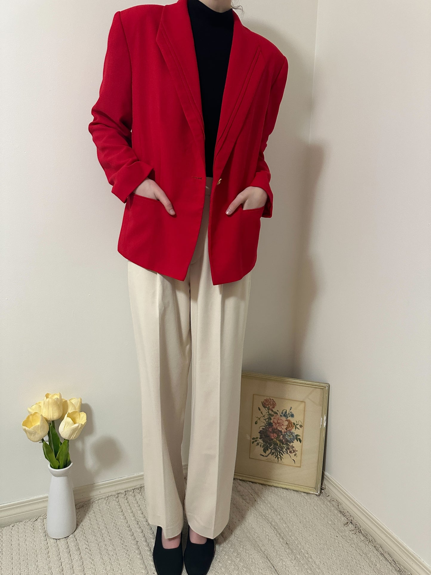 Vintage x Jacques Vert Red Blazer (L/XL)