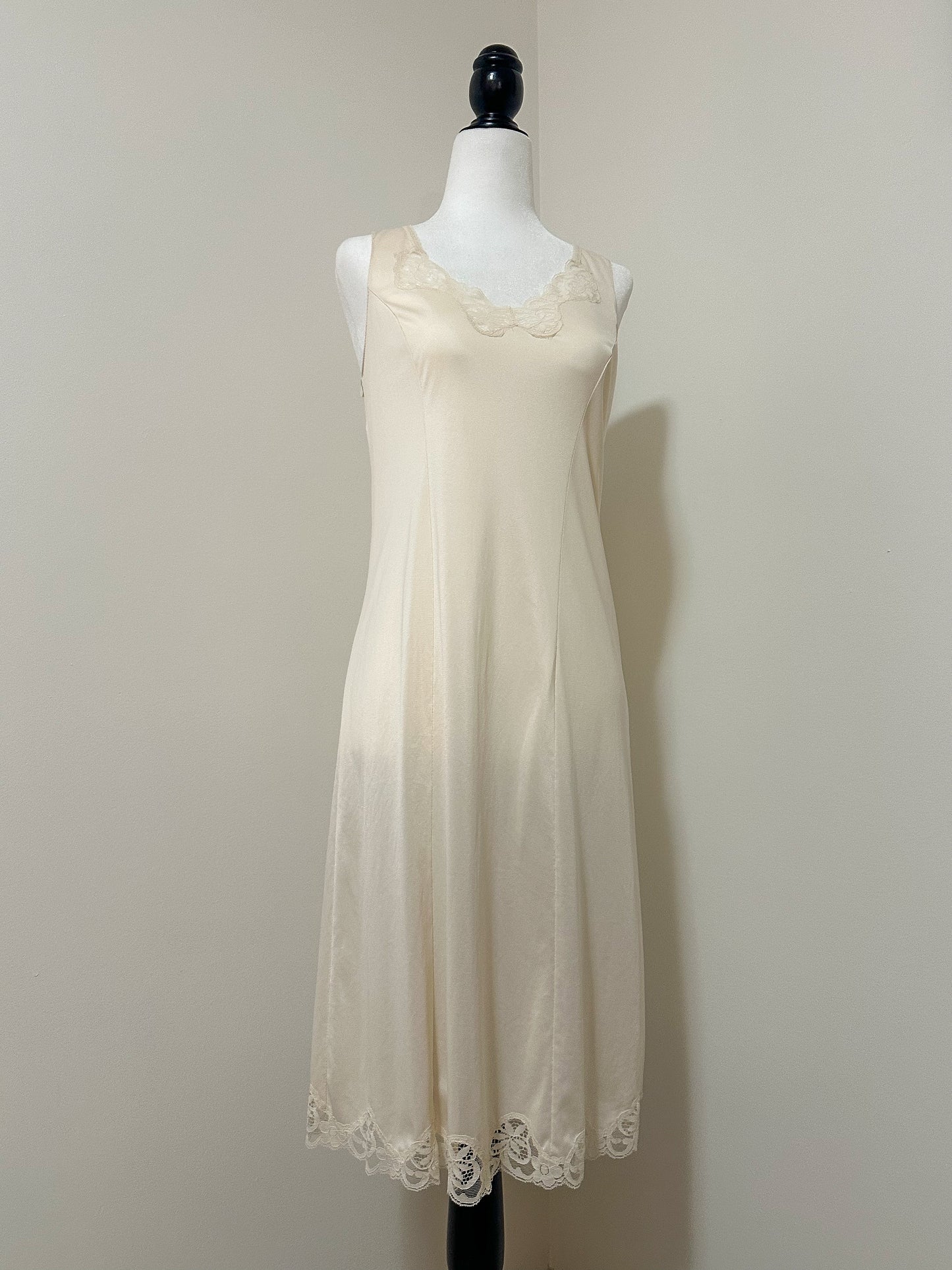 Vintage x Pink Lady Cream Slip Dress (S)