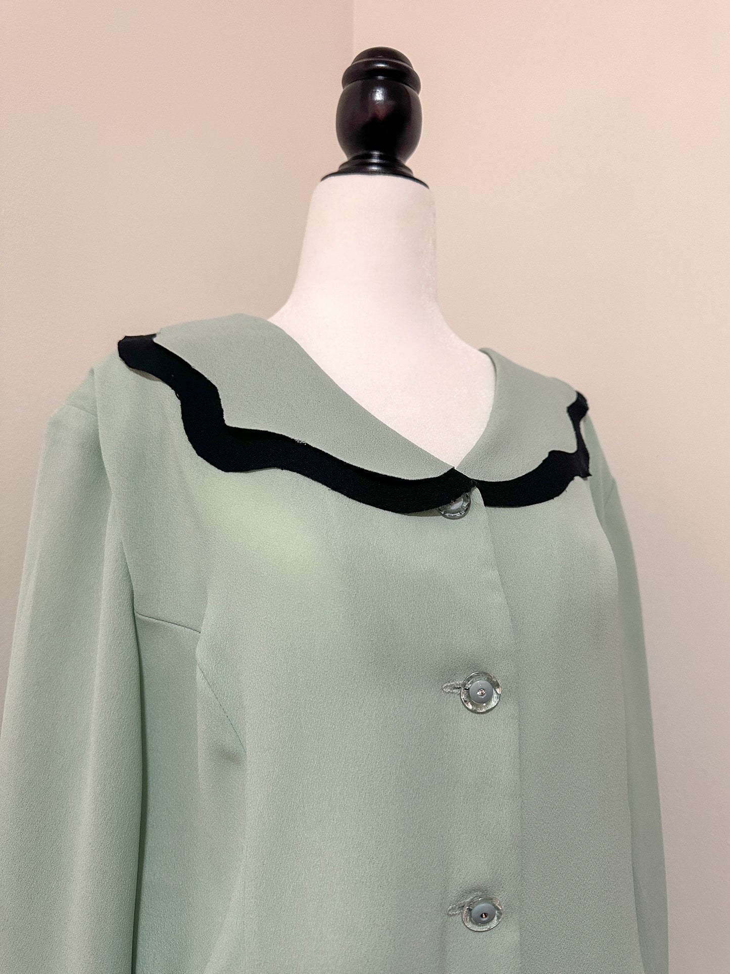 Vintage x Mint Green Handmade Blouse (2X)