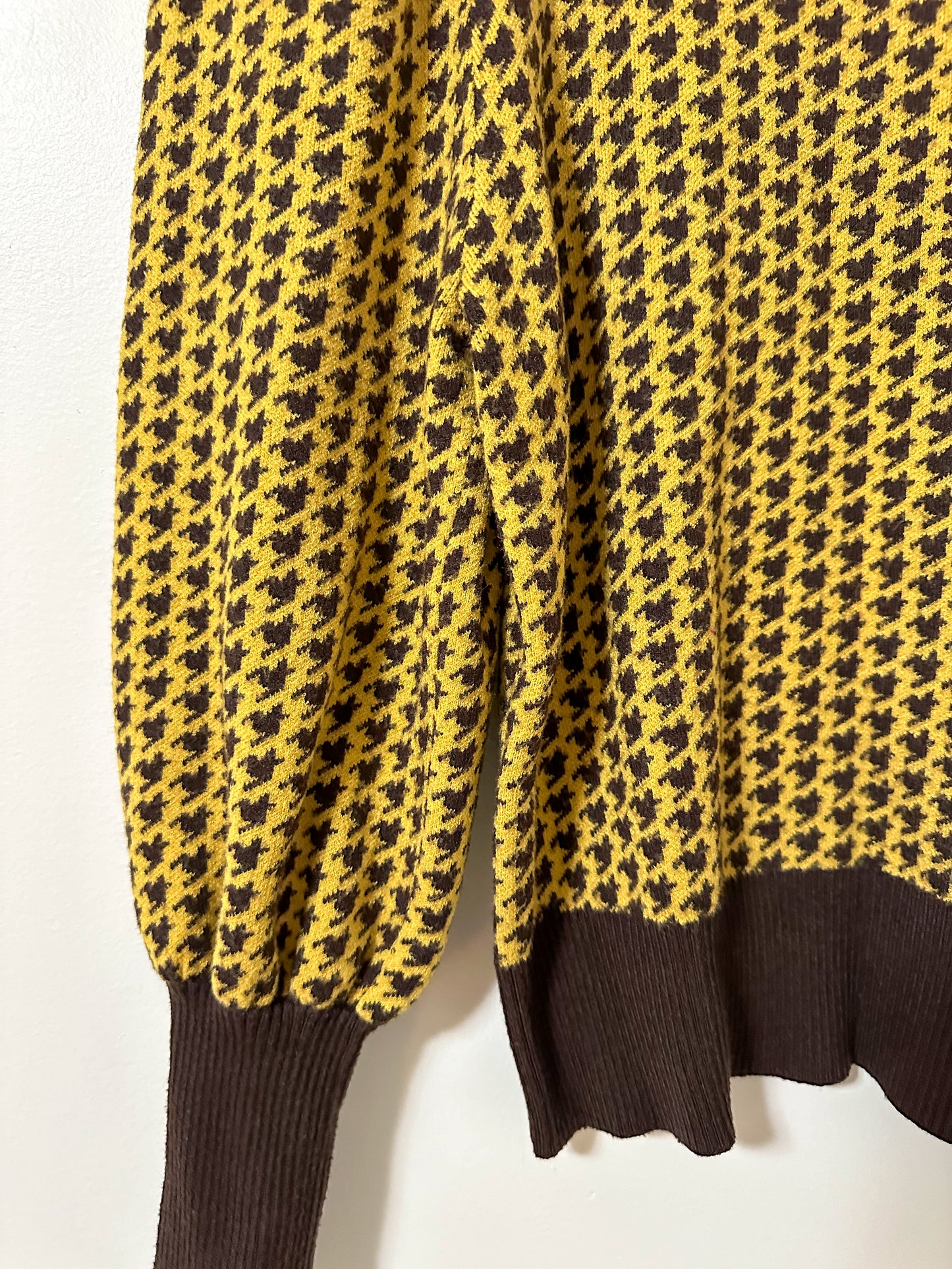 Philosophy Yellow Houndstooth Sweater (S/M)