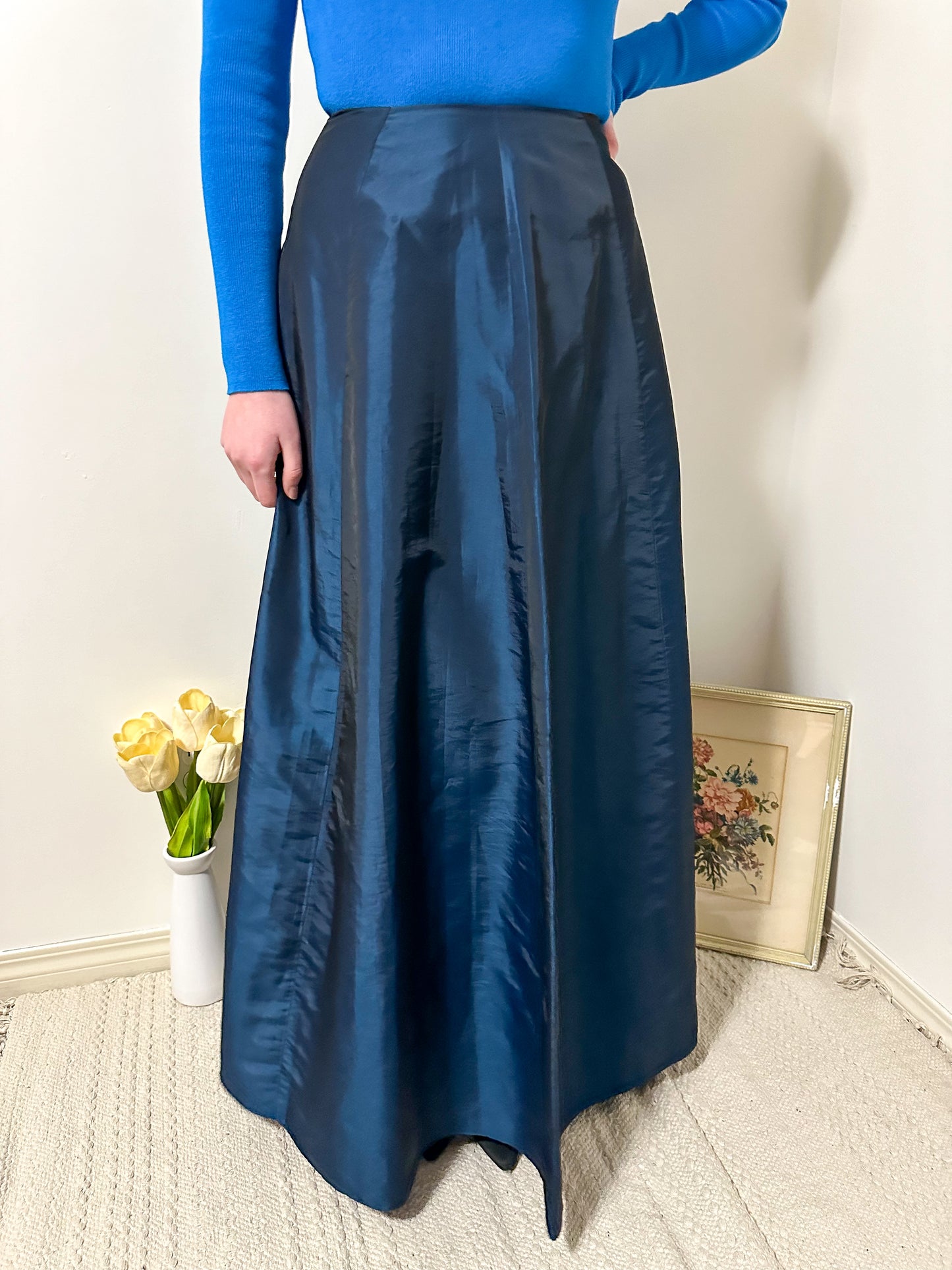 Vintage x Le Chateau Blue Maxi Skirt (S)