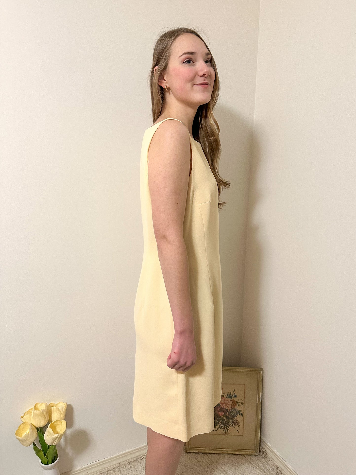 Vintage x Jones Wear Cream Yellow Dress (L)