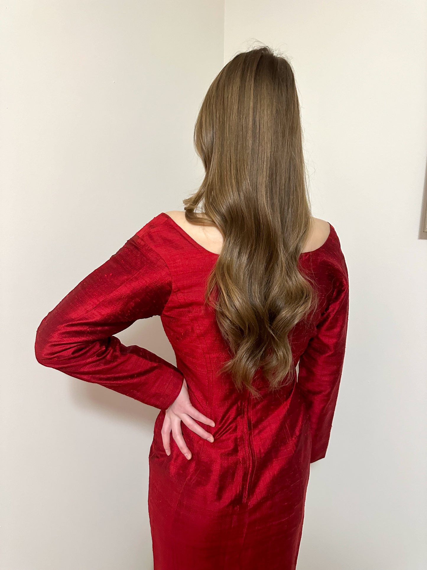 Vintage x Abby Kanak Red Silk Dress (M)