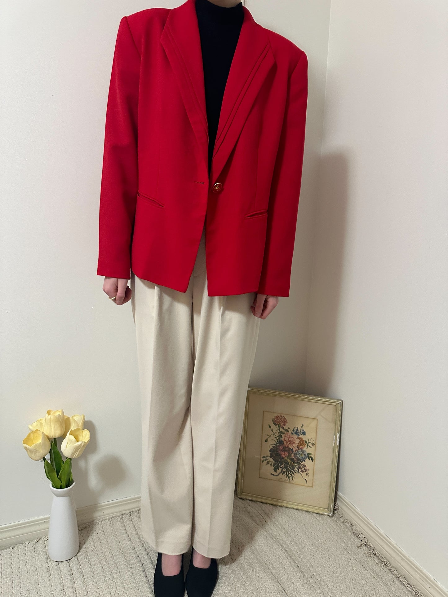 Vintage x Jacques Vert Red Blazer (L/XL)