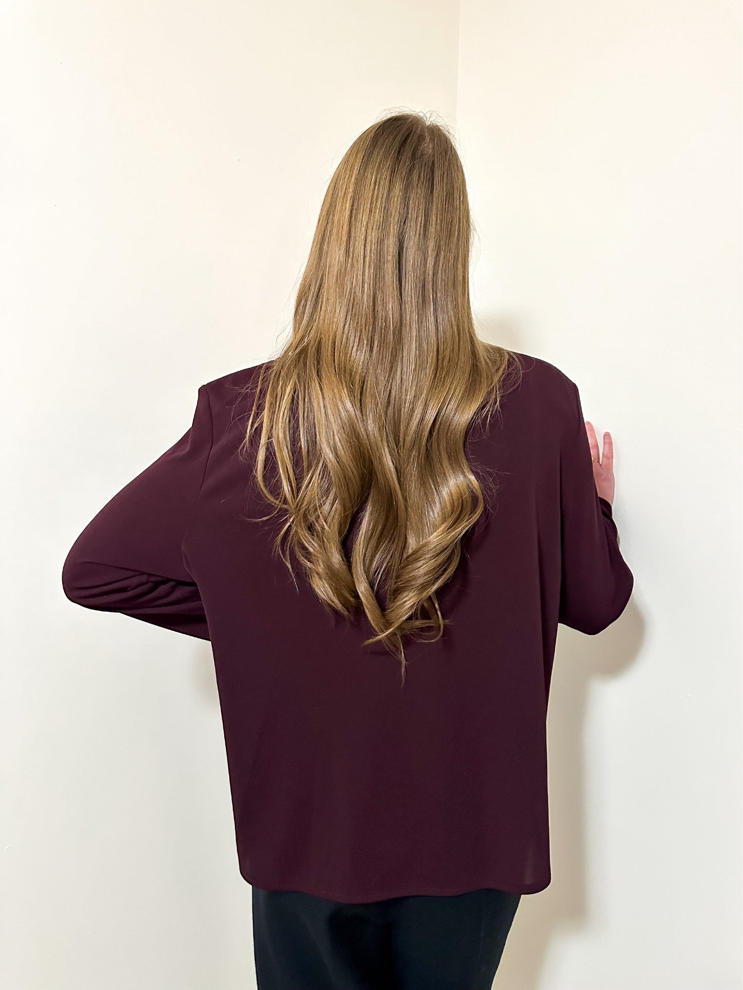 Vintage x Braemar Petites Dark Plum Blouse (L/XL)