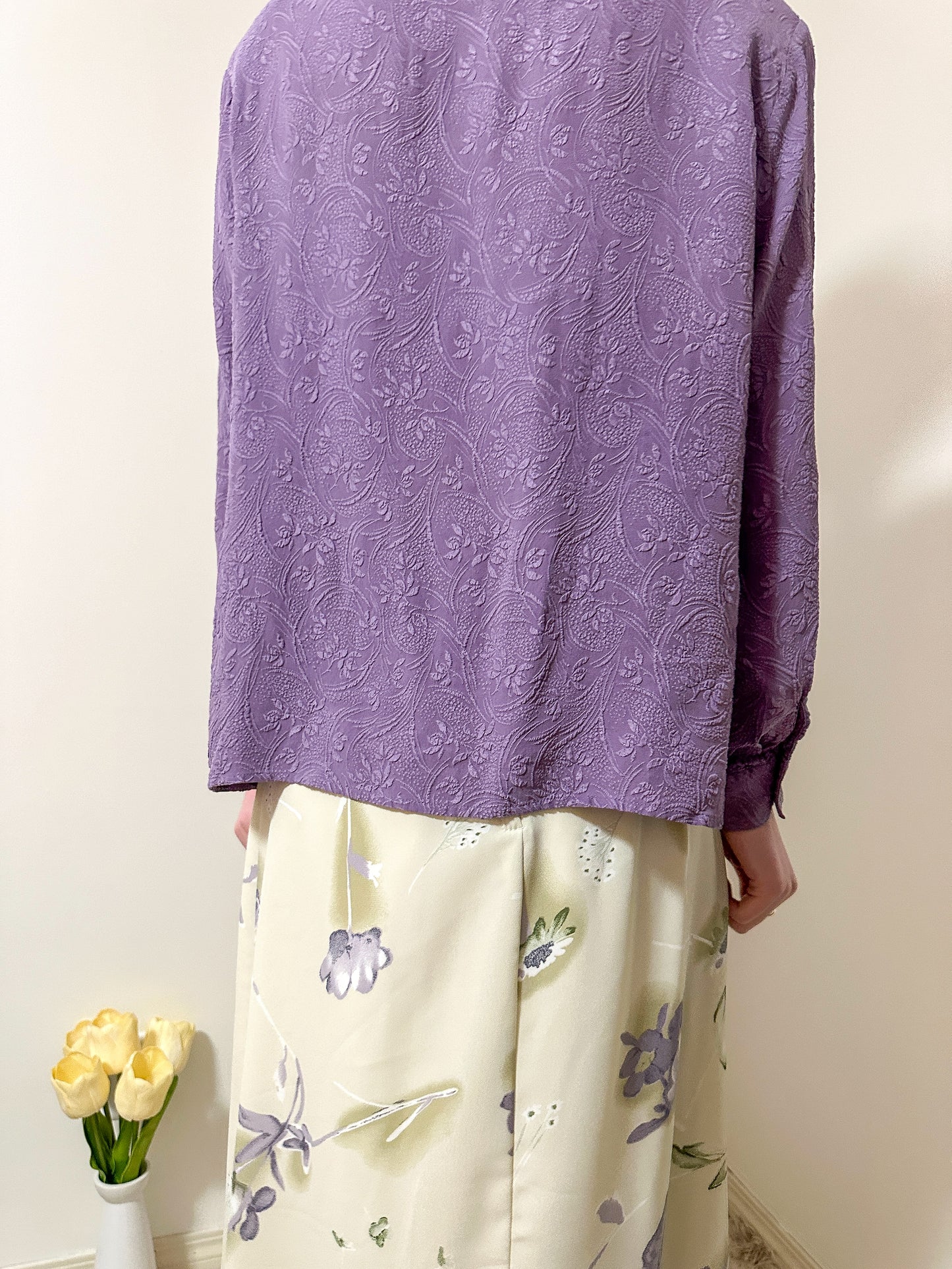 Vintage x Purple Silk Blouse (L/XL)