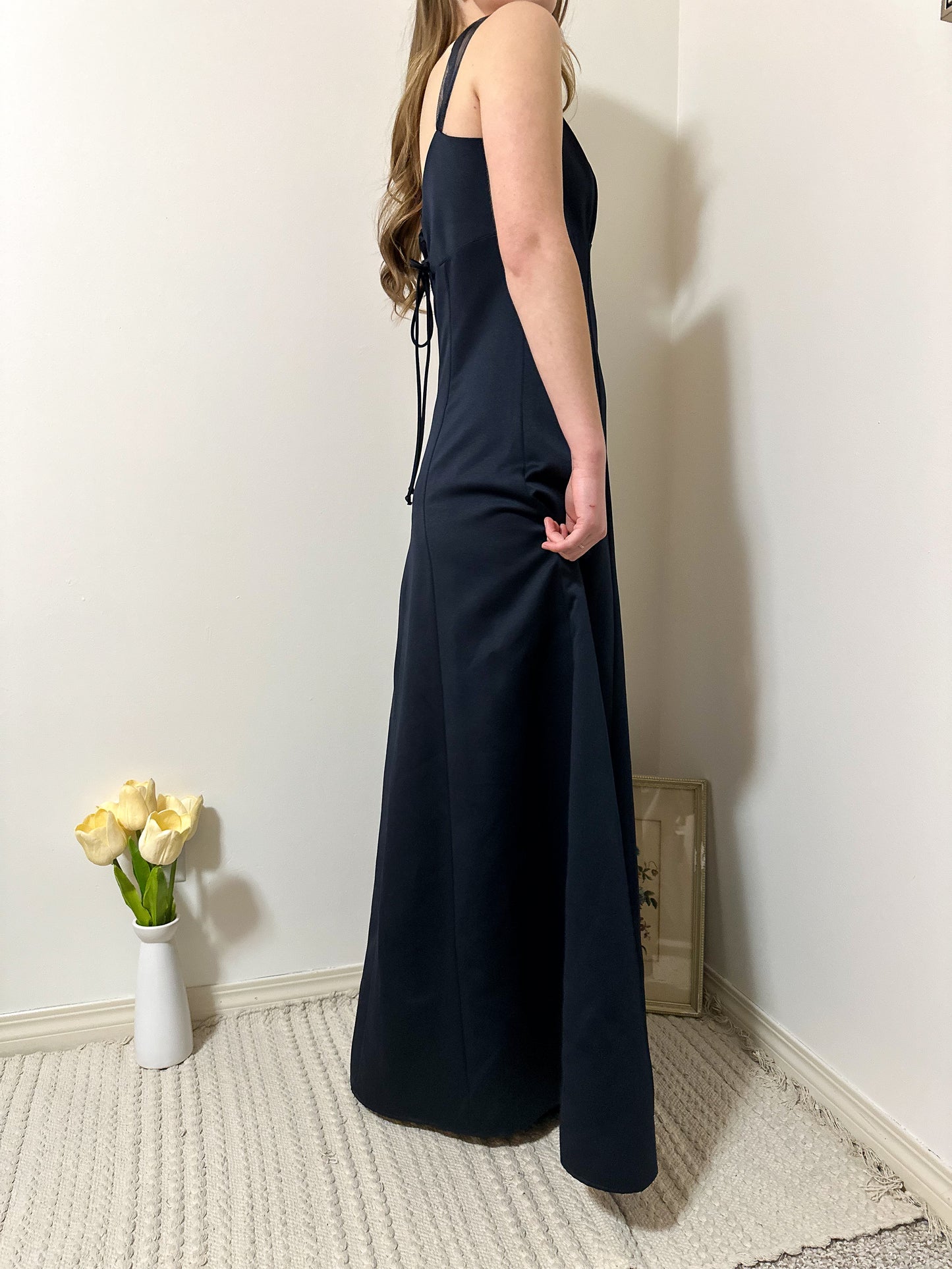 Vintage x Fairweather Navy Blue Gown (S/M)