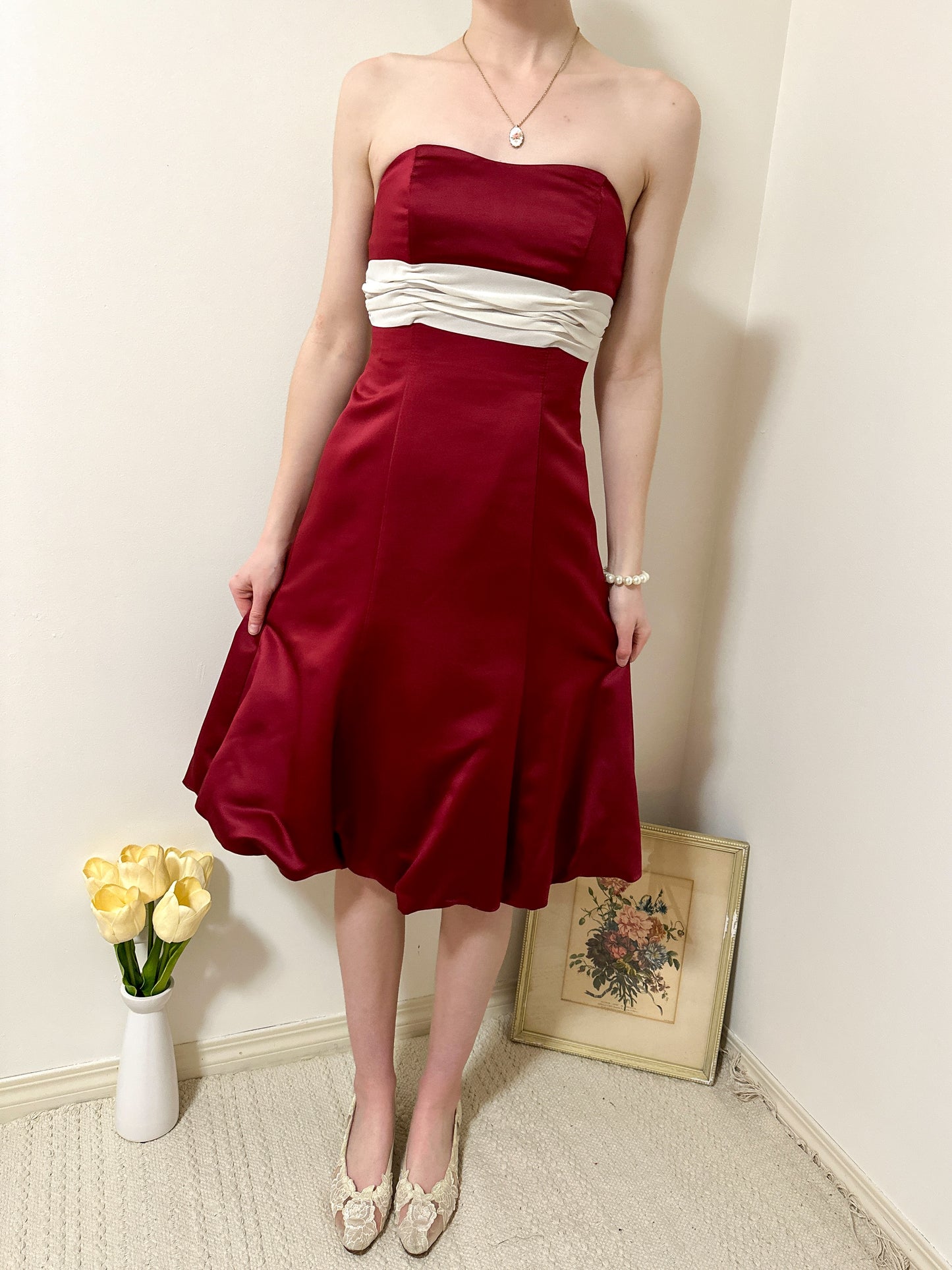 Vintage x Alfred Angelo Red Sleeveless Dress (S)