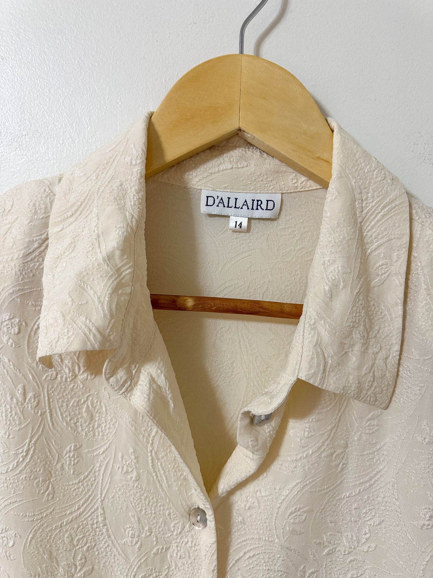 Vintage x Cream Silk Blouse (L)