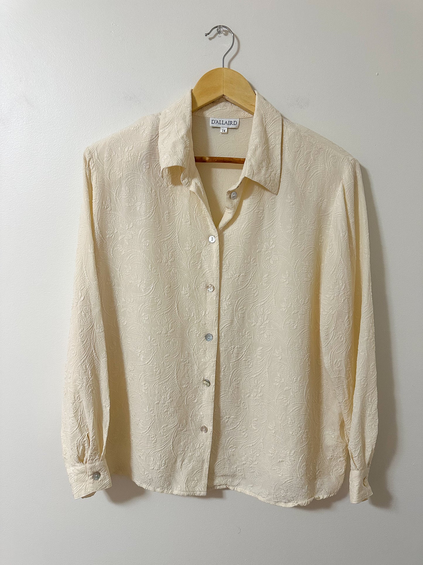 Vintage x Cream Silk Blouse (L)