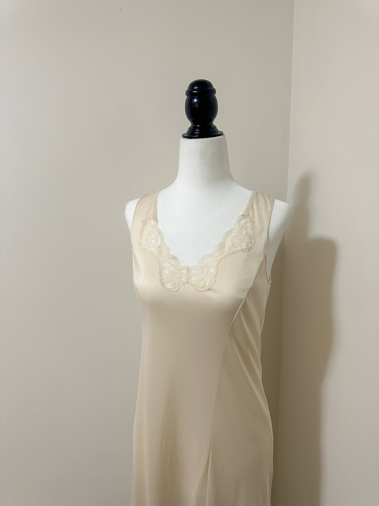 Vintage x Pink Lady Cream Slip Dress (S)