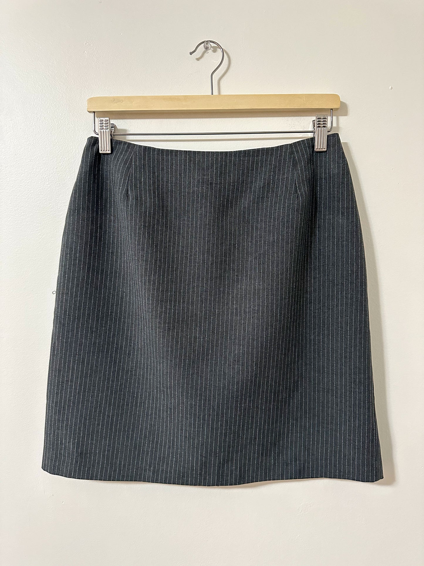 Vintage x Beechers Brook Grey Pinstripe Skirt (M)