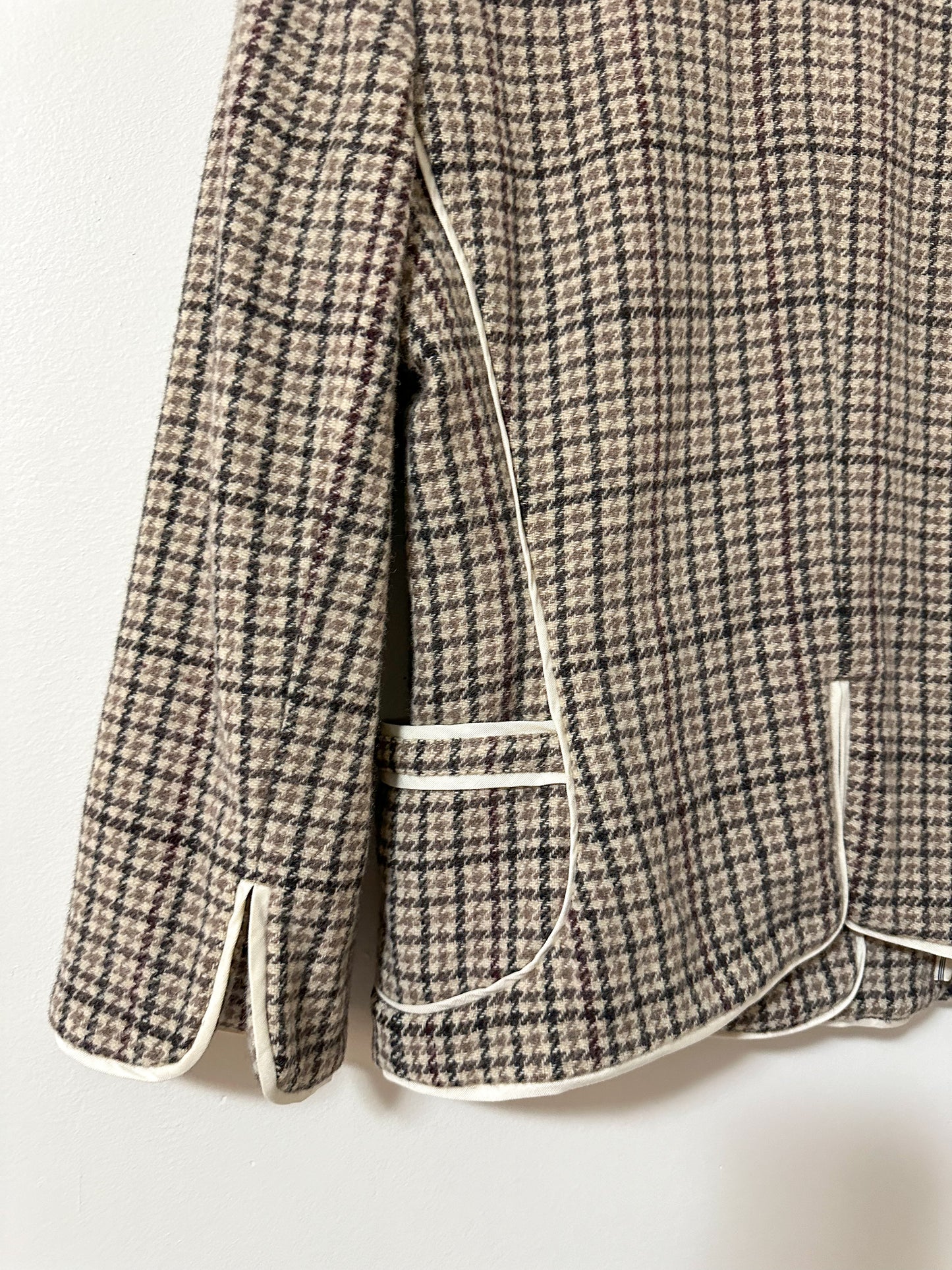 Y2K x Juicy Couture Beige Wool Houndstooth Blazer (M)