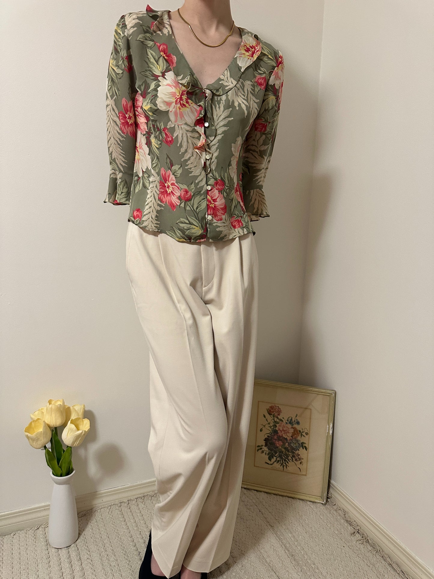 Jones New York Silk Floral Blouse (S)