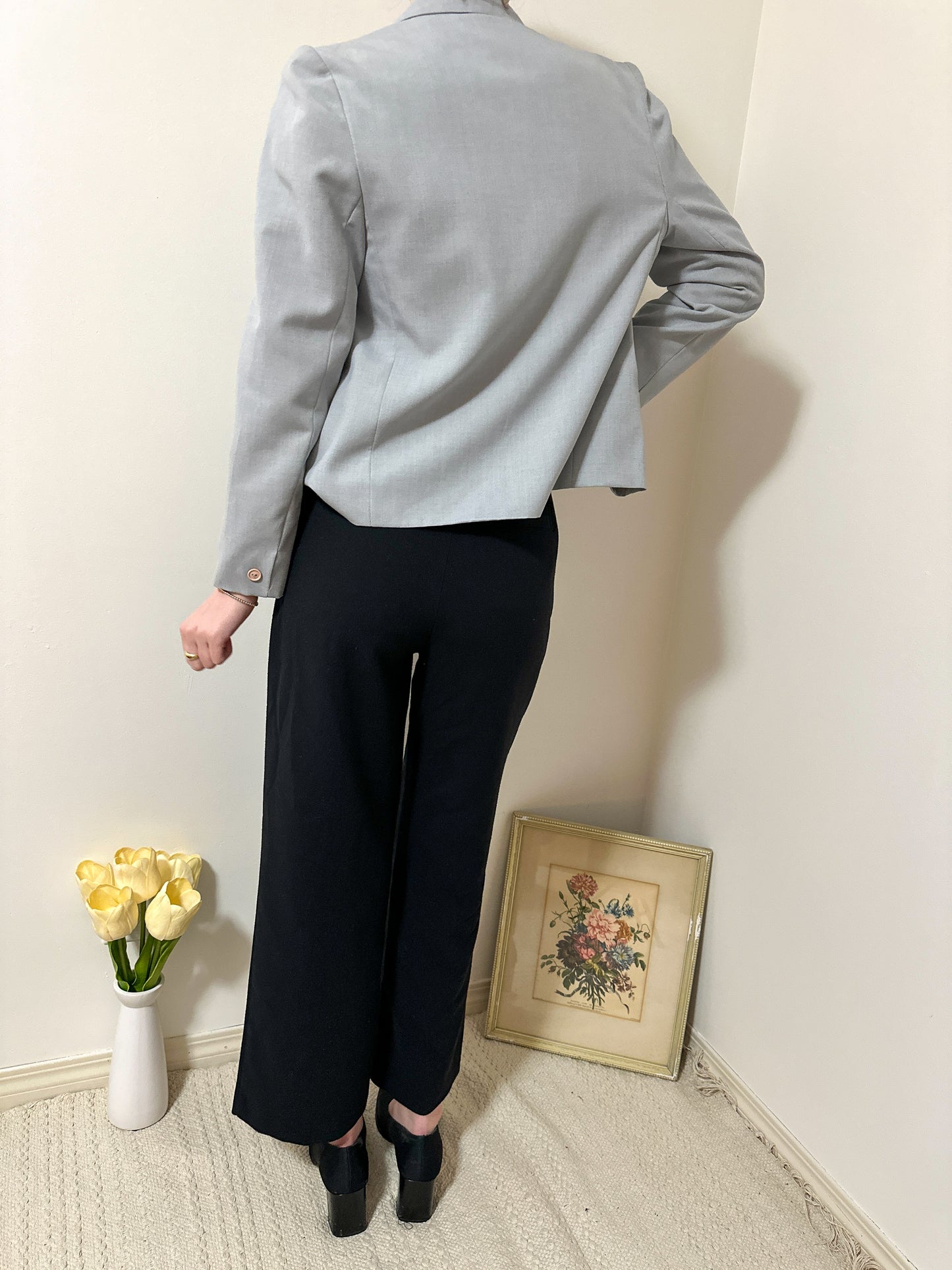 Vintage x Garey Petites Grey Blazer (M)