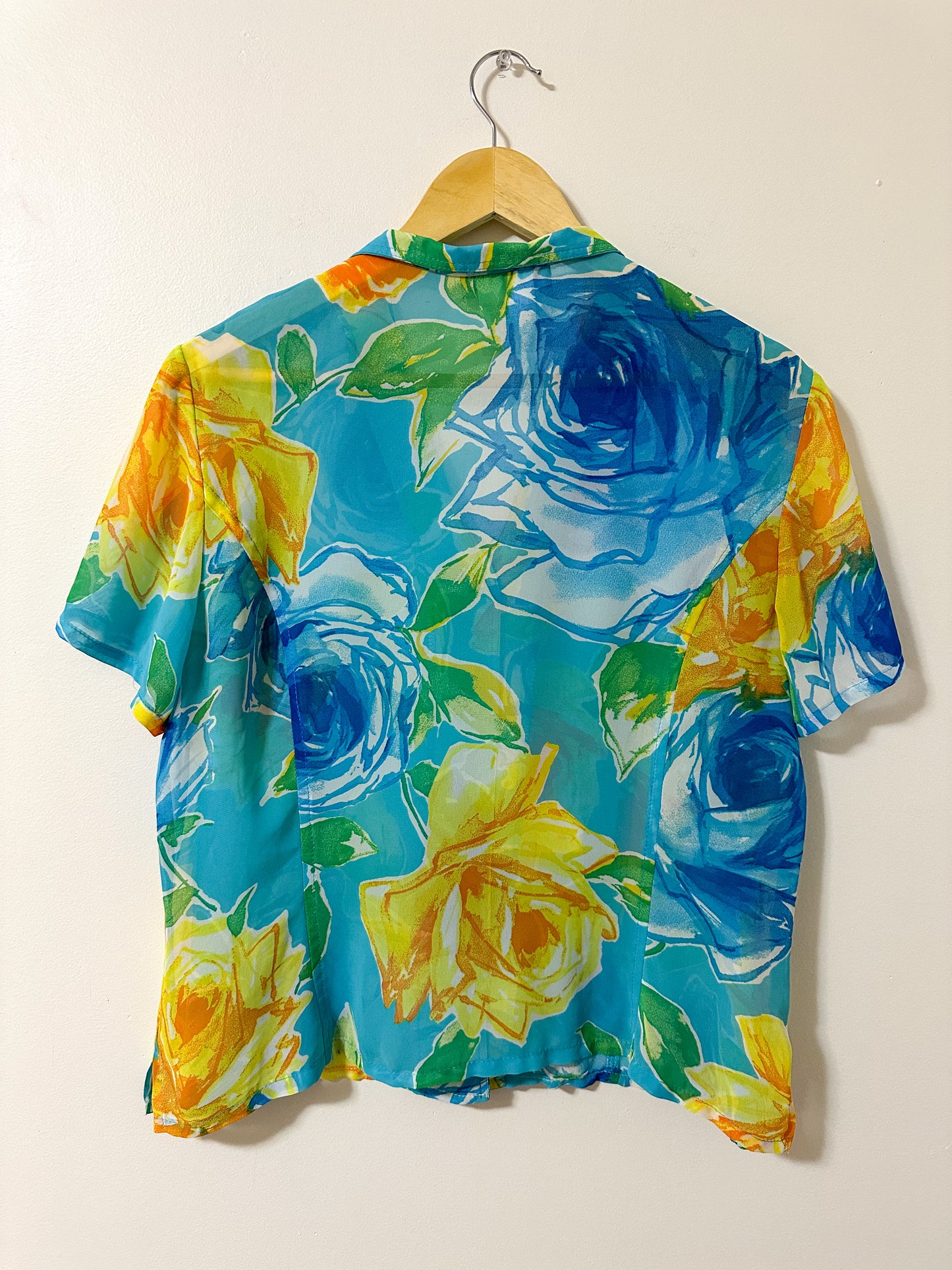 Vintage x Bright Floral Sheer Top (XL)