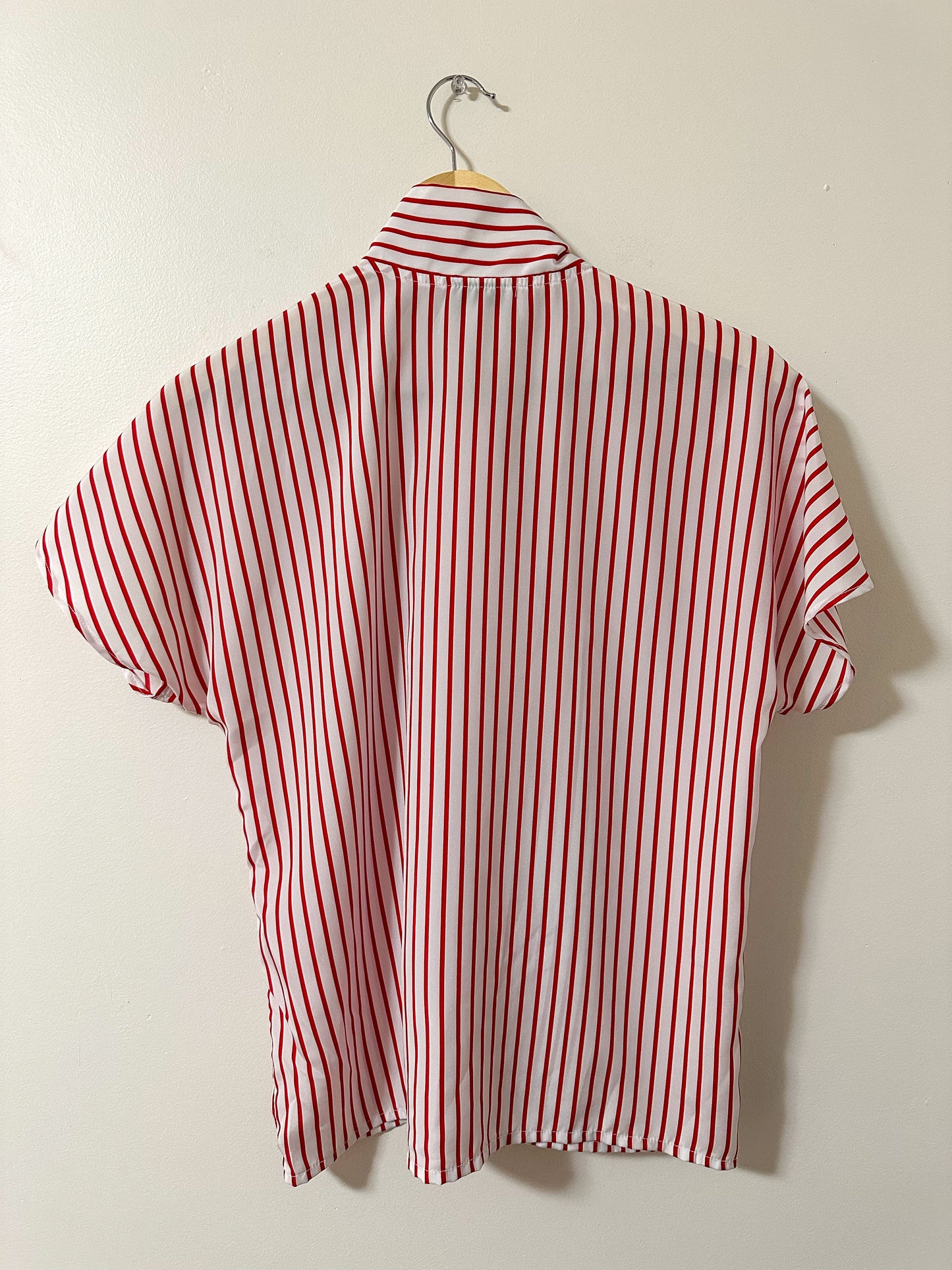 Vintage x FairSet Red Striped Blouse (L/XL)