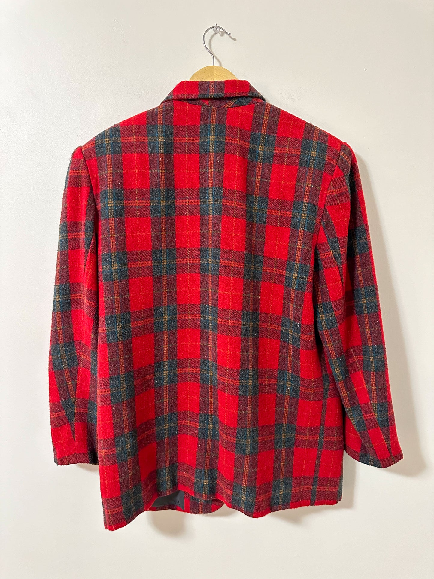 Vintage x Red Plaid Blazer Jacket (L)