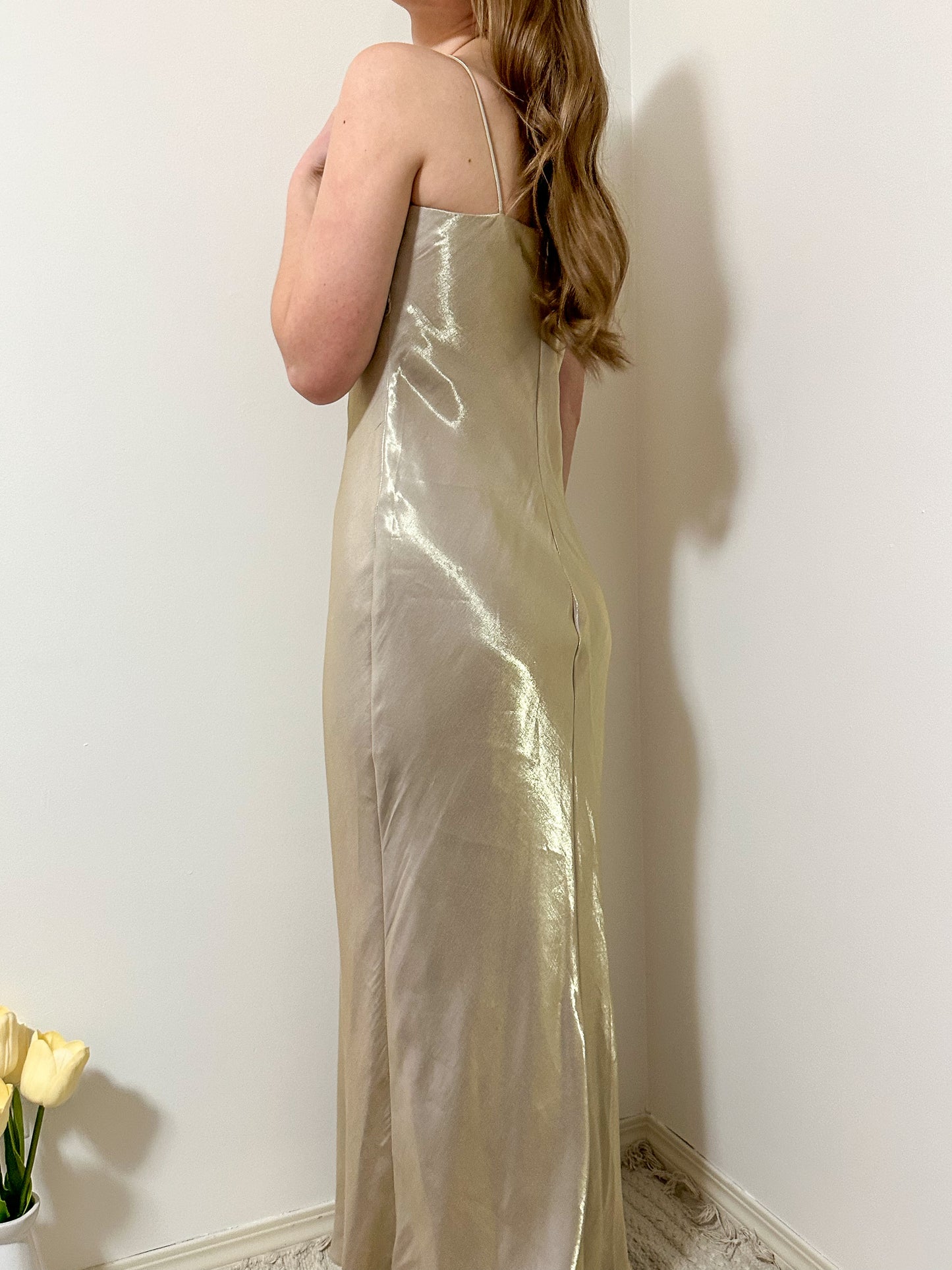 Vintage x Gold Embellished Evening Dress (M)