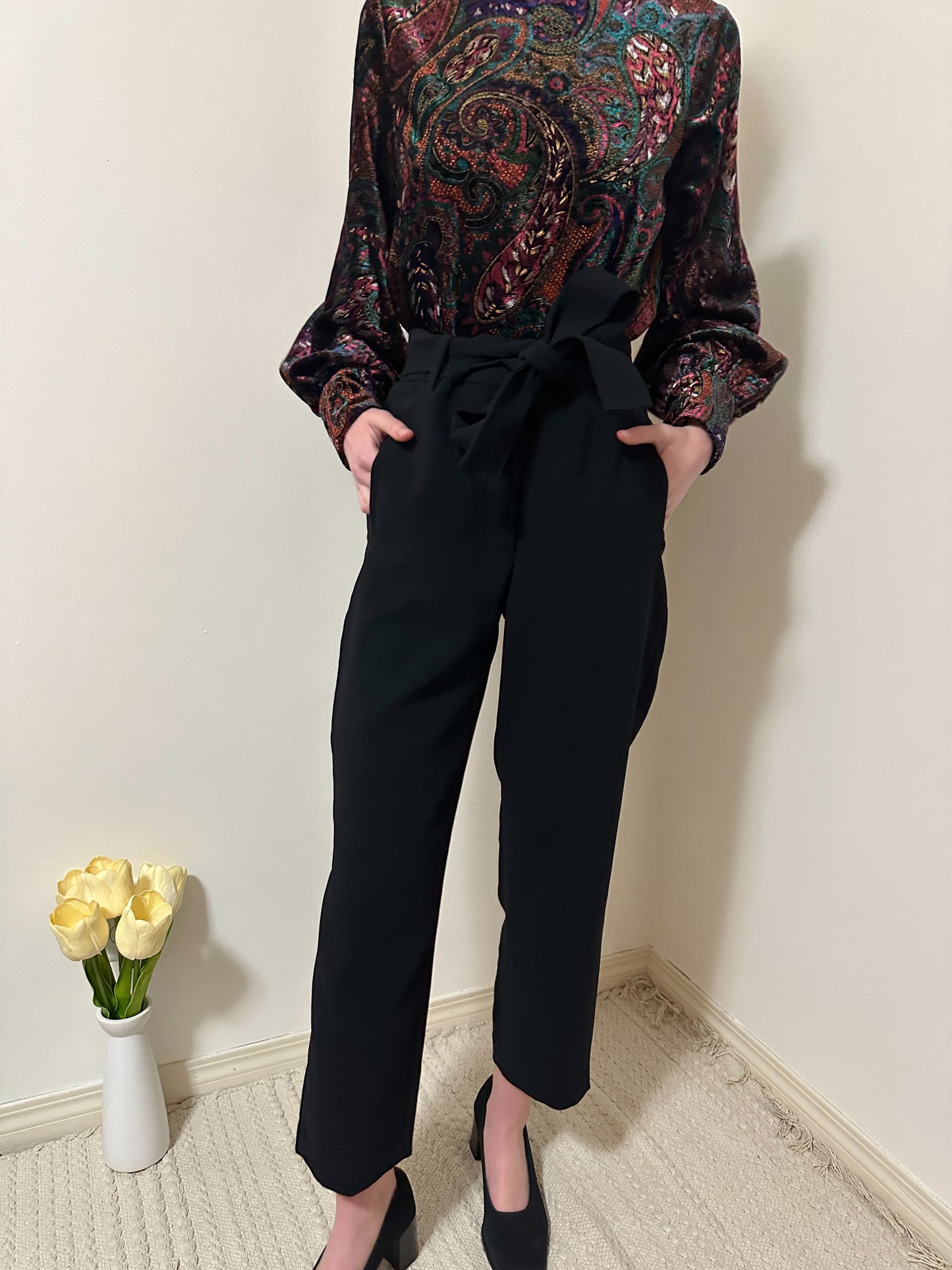 Wilfred Black Tie-Front Pants (2)