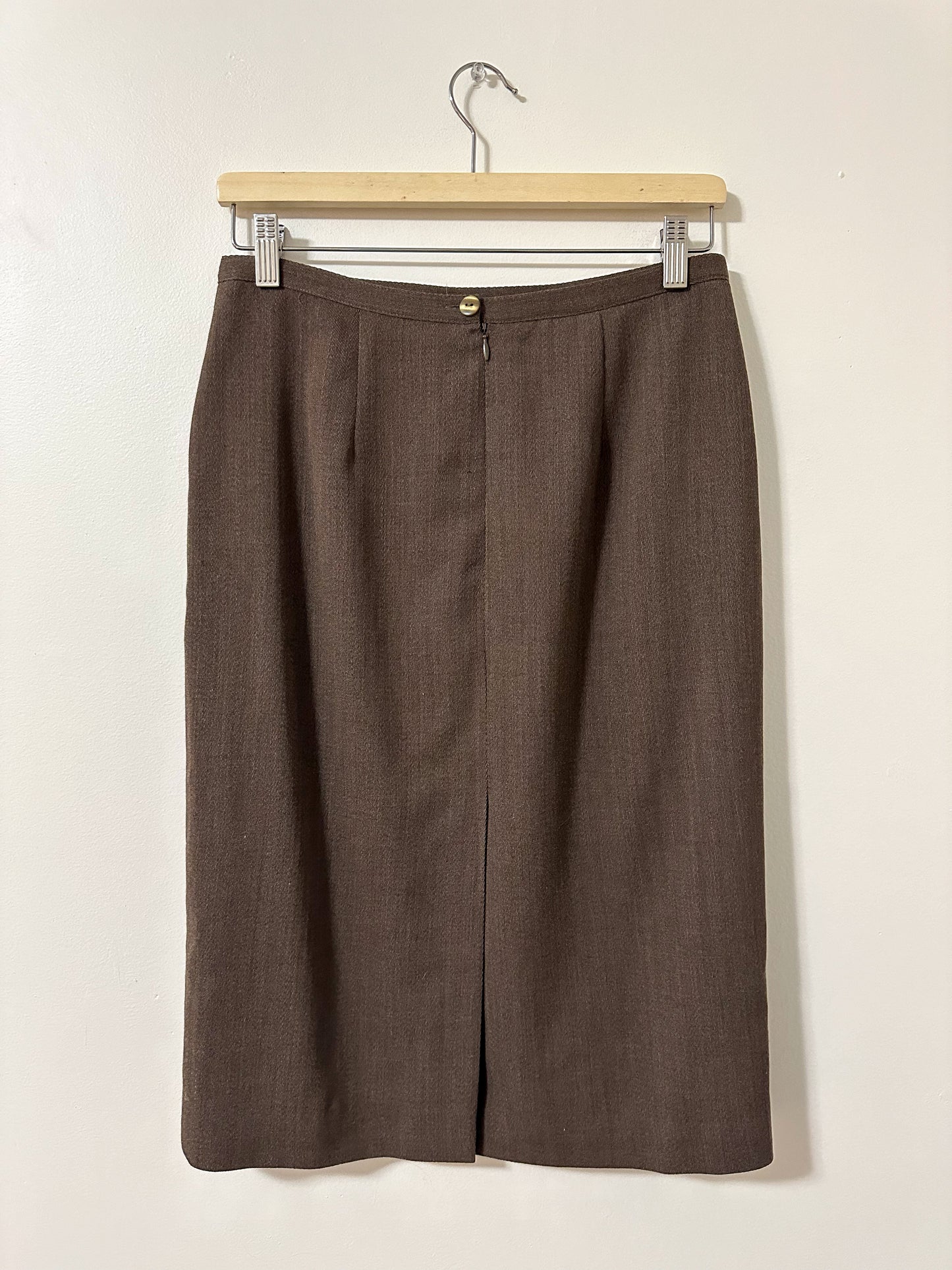 Vintage x D'Oraz Brown Wool Skirt (M)