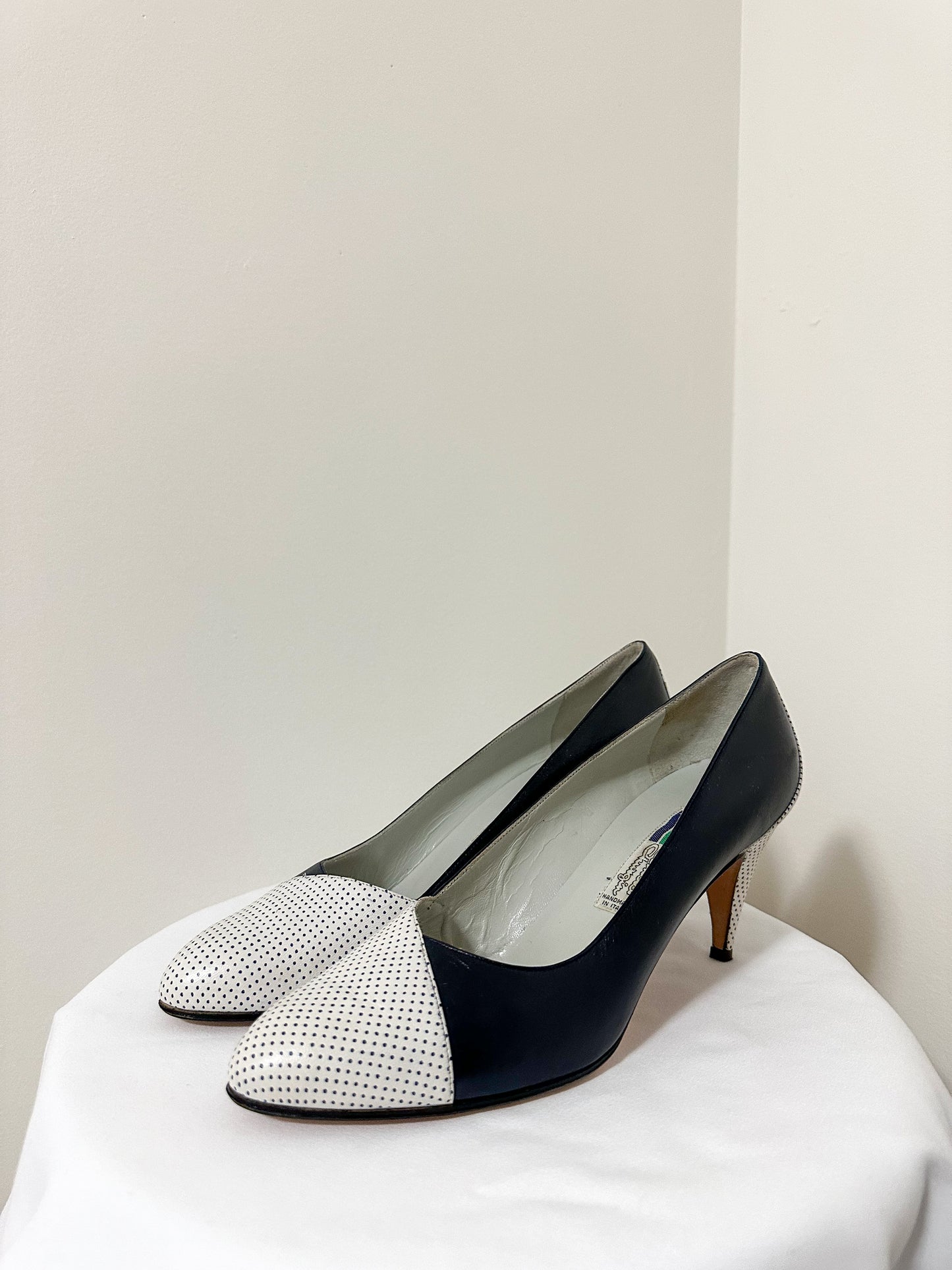 Vintage x Made in Italy x Arnold Churgin Navy Heels (9.5)