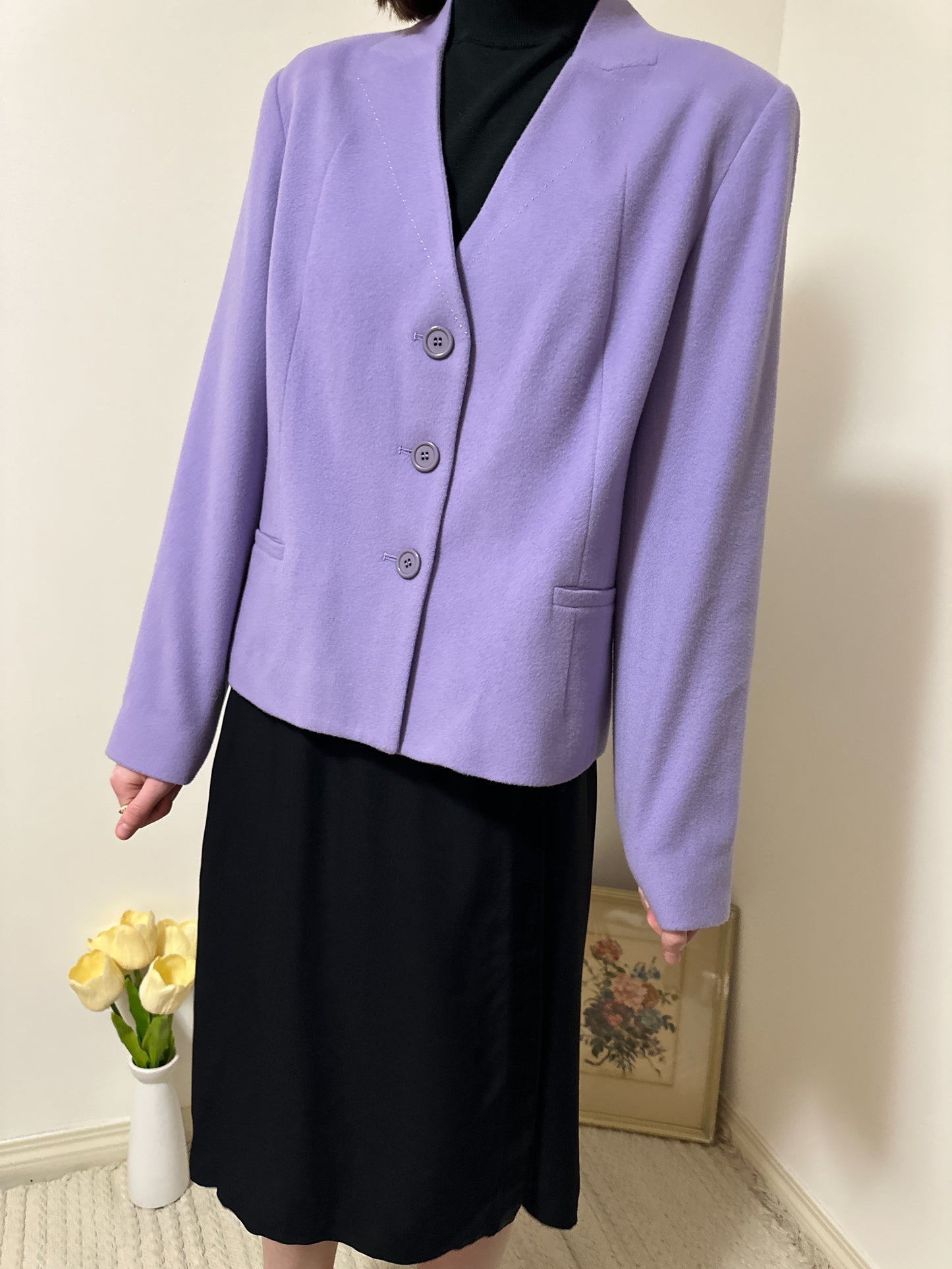 Vintage x Louben Lilac Wool Cashmere Blazer (L)