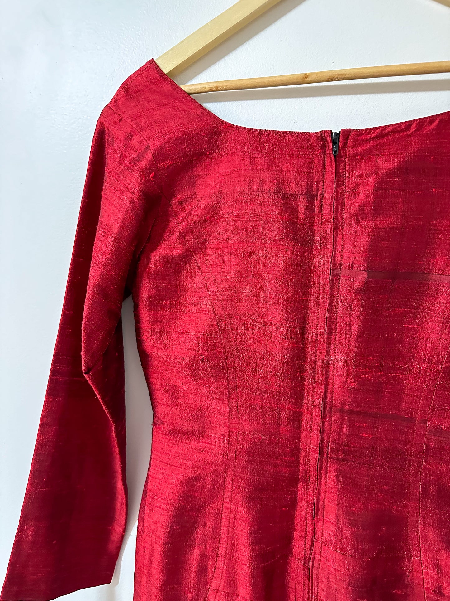 Vintage x Abby Kanak Red Silk Dress (M)