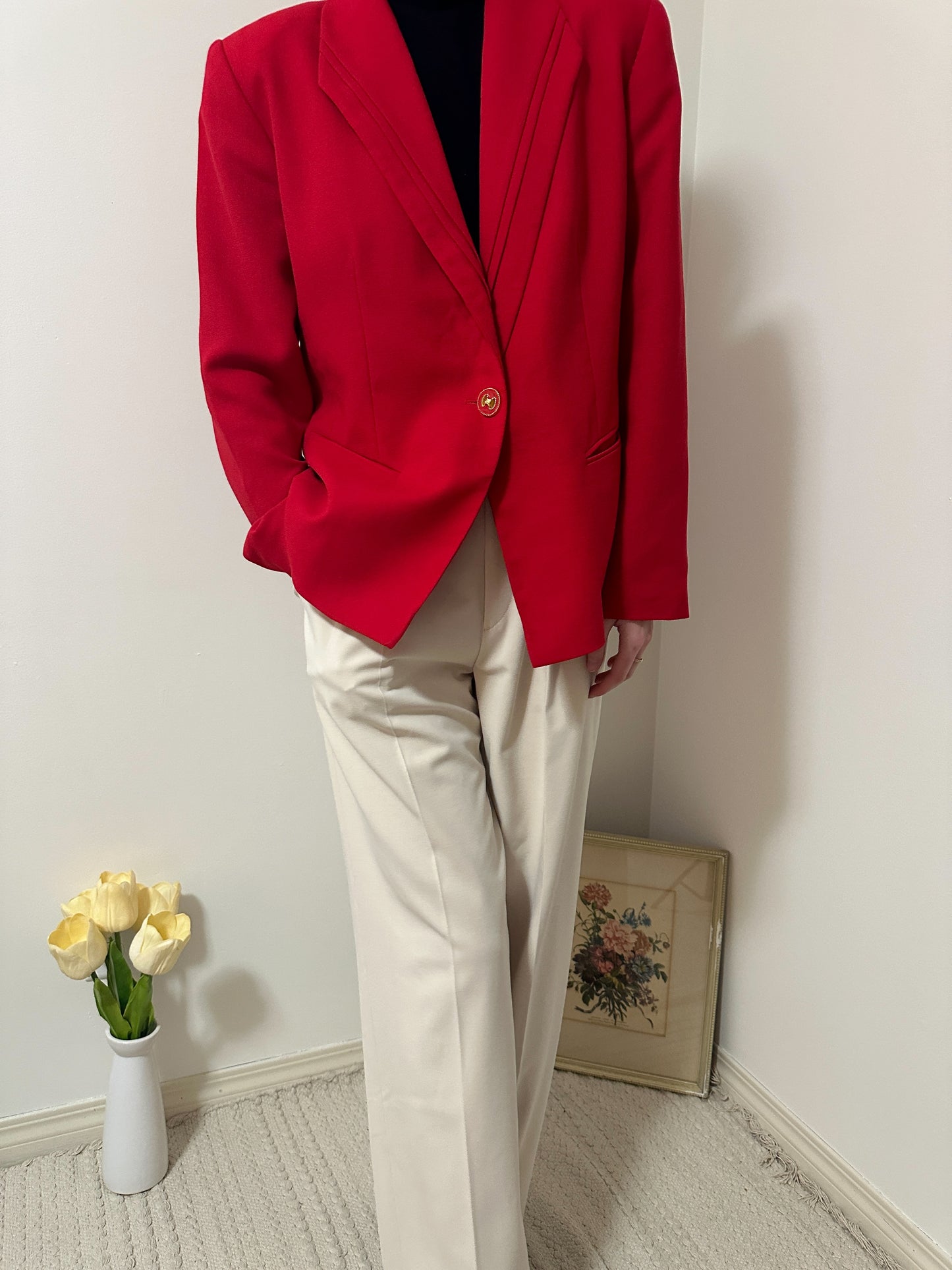 Vintage x Jacques Vert Red Blazer (L/XL)