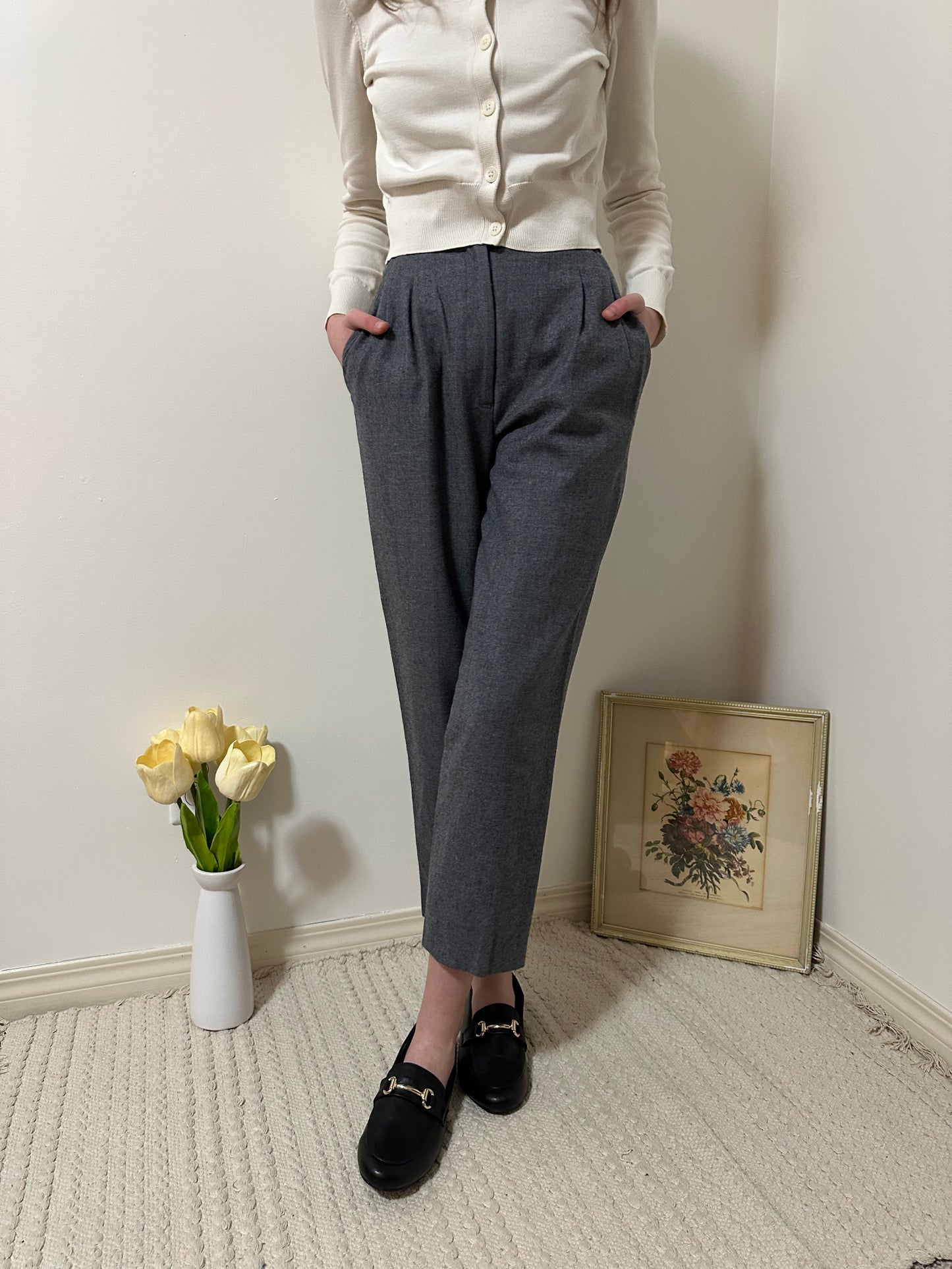 Vintage x Rafaella Grey Trousers (XXS)